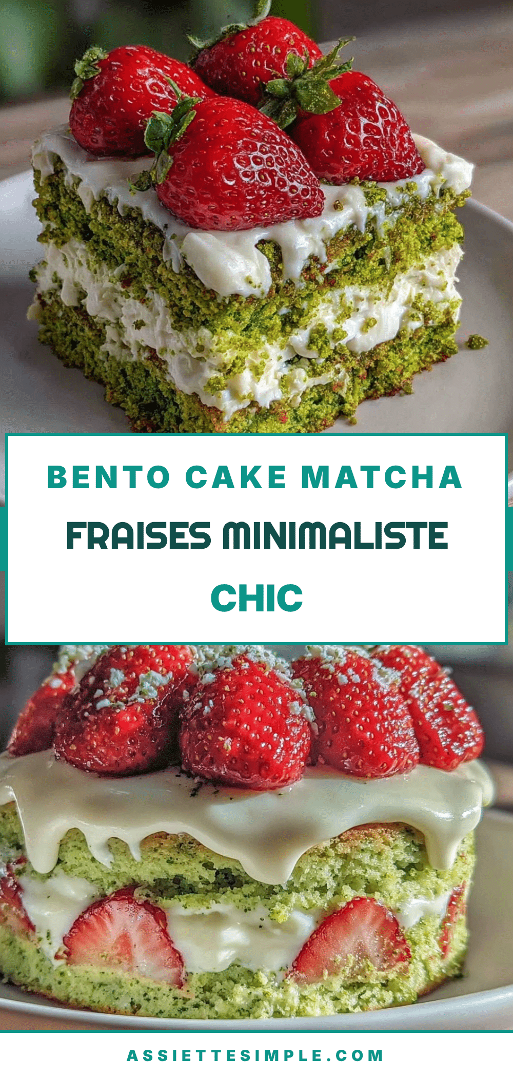 bento cake matcha fraises recipe