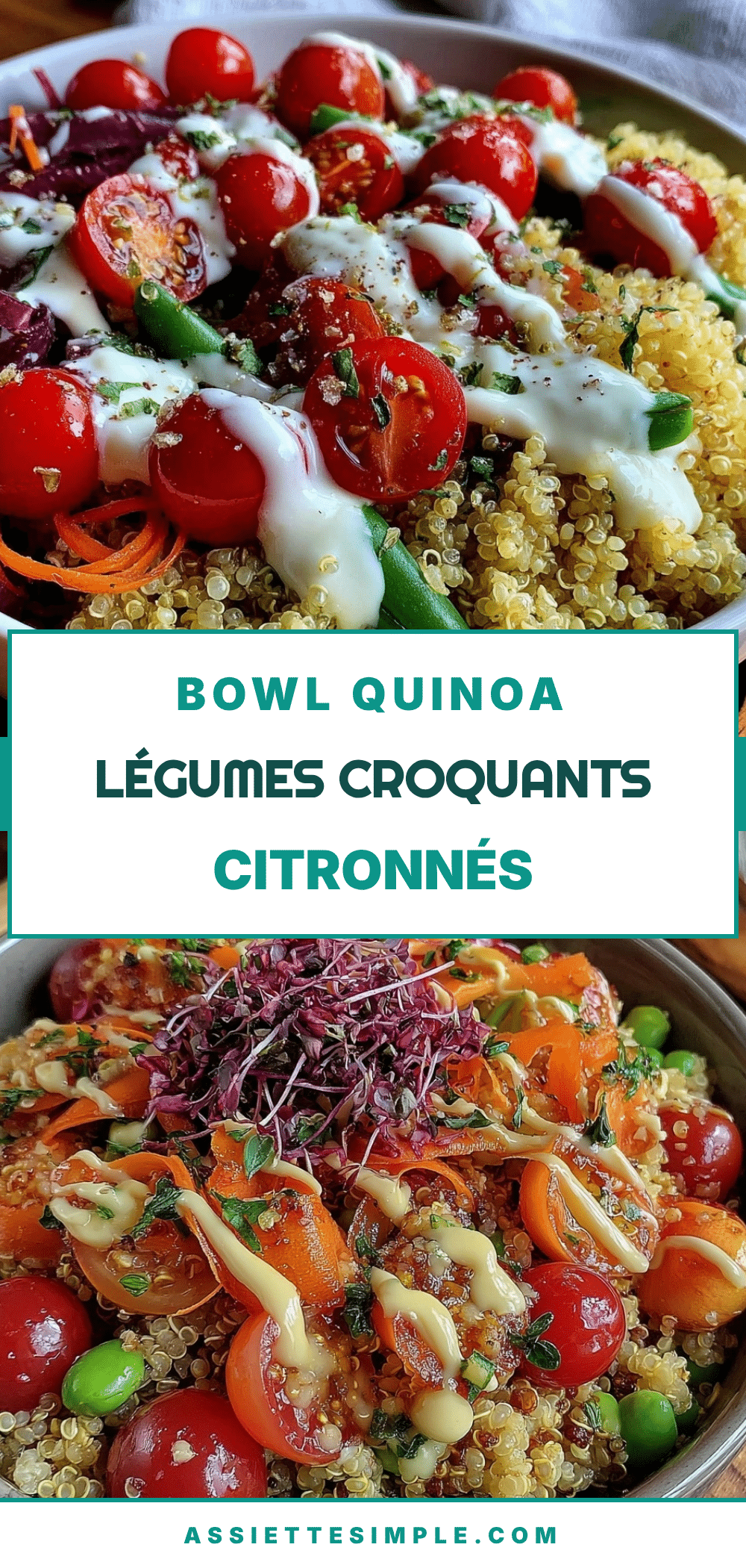 bowl fraîcheur quinoa légumes croquants recipe