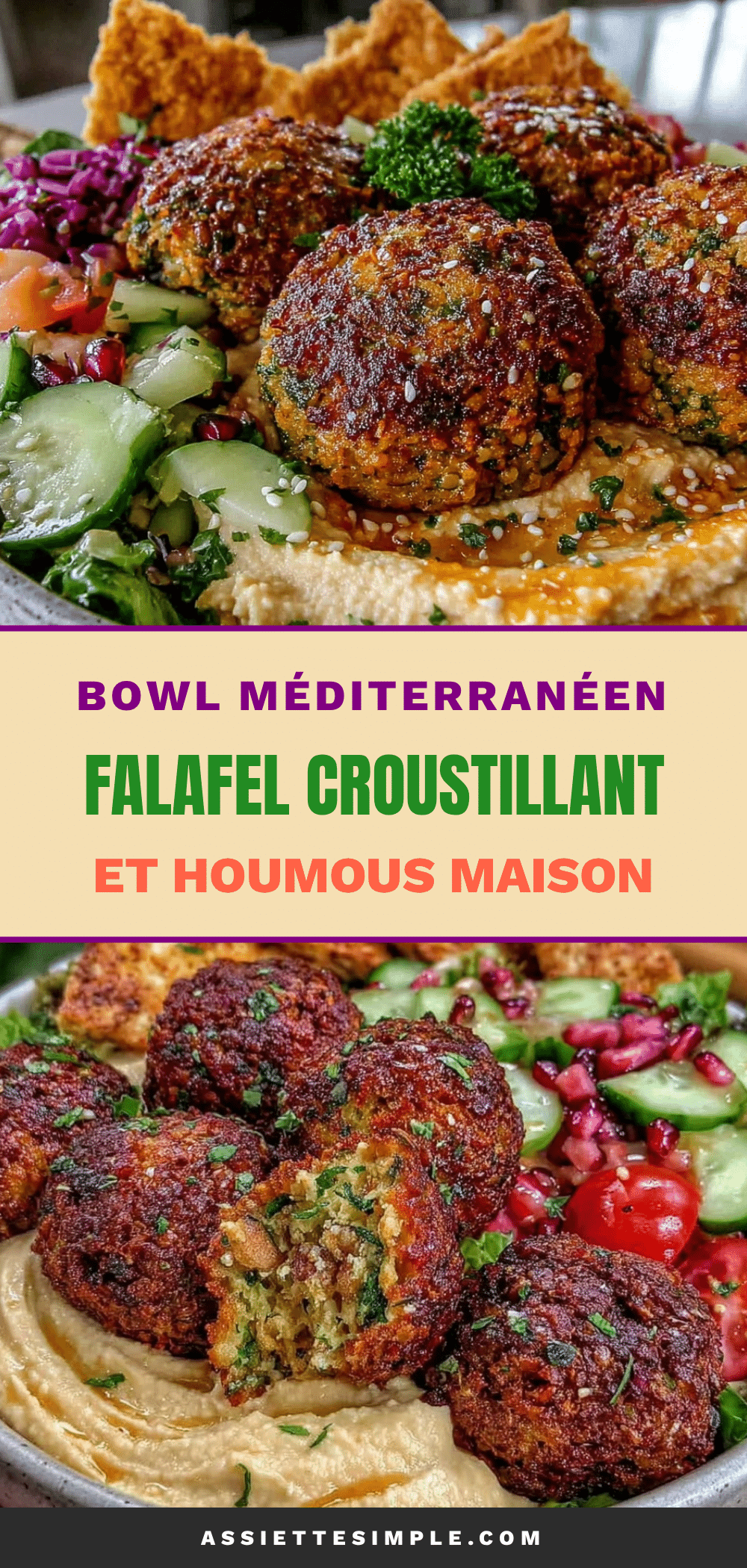 bowl méditerranéen au falafel croustillant recipe