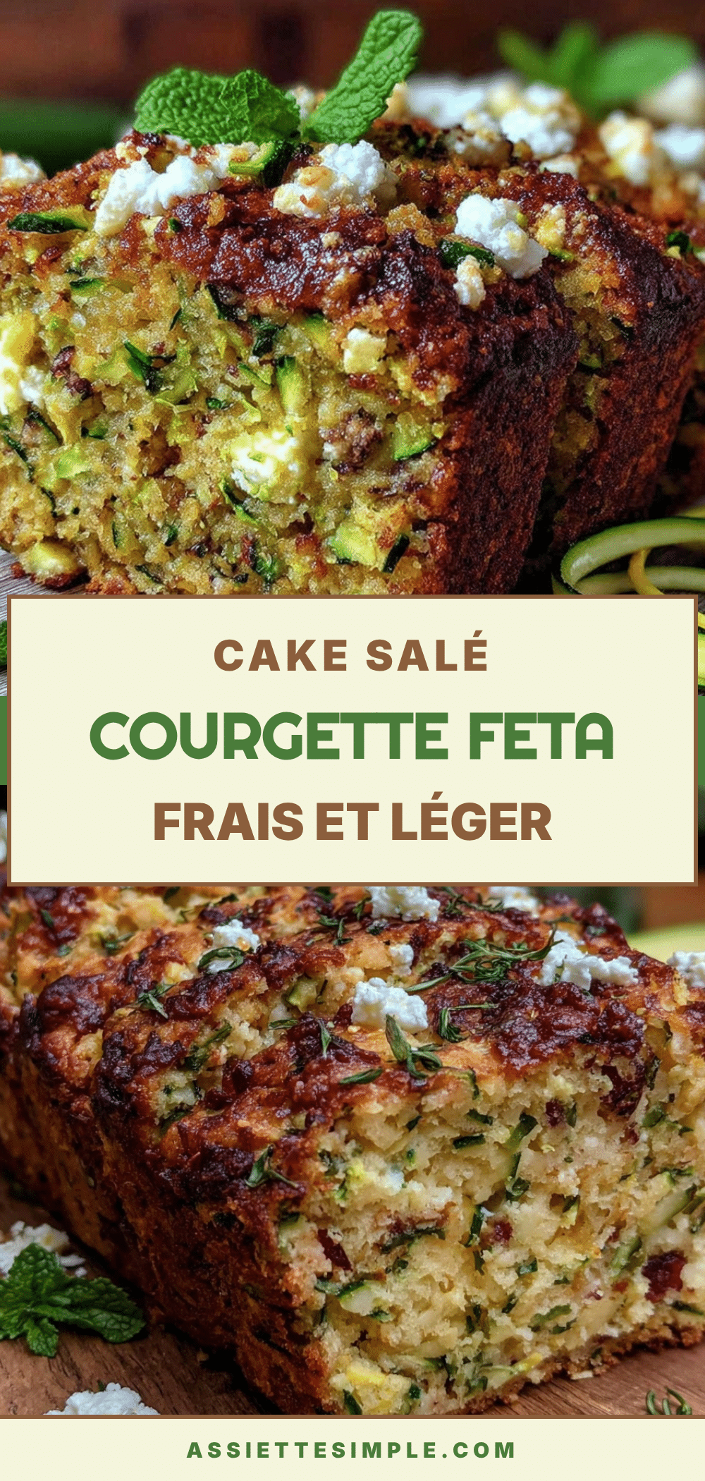 cake salé courgette feta menthe recipe