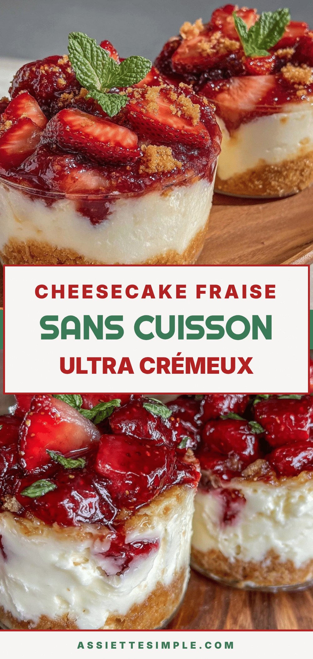 crémeux cheesecake fraise sans cuisson recipe