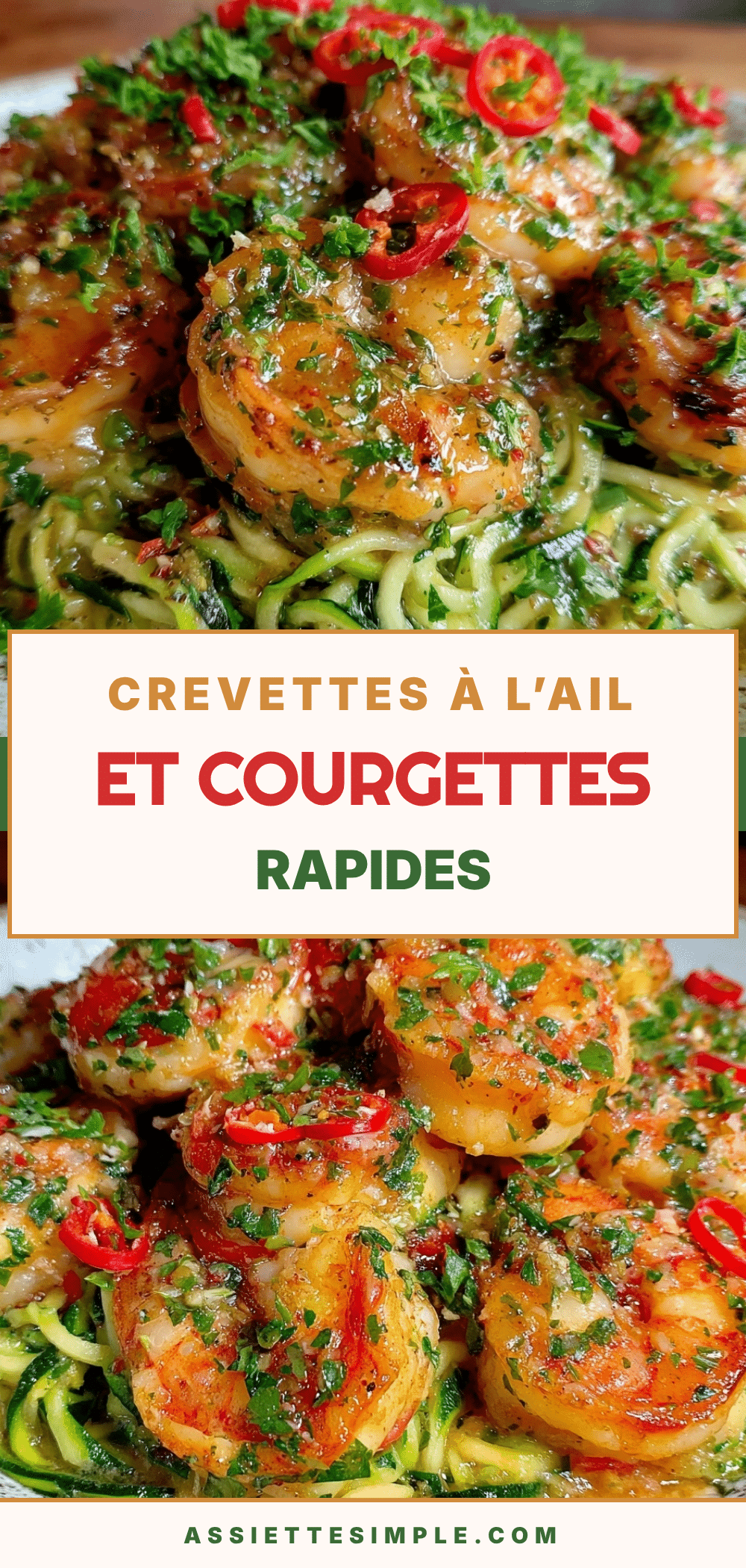 crevettes à l’ail et courgettes rapides recipe