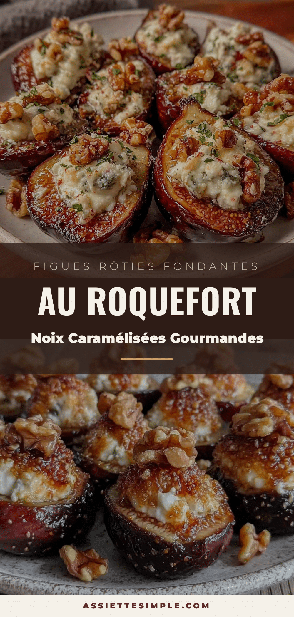 figues rôties au four au roquefort et noix caramélisées recipe