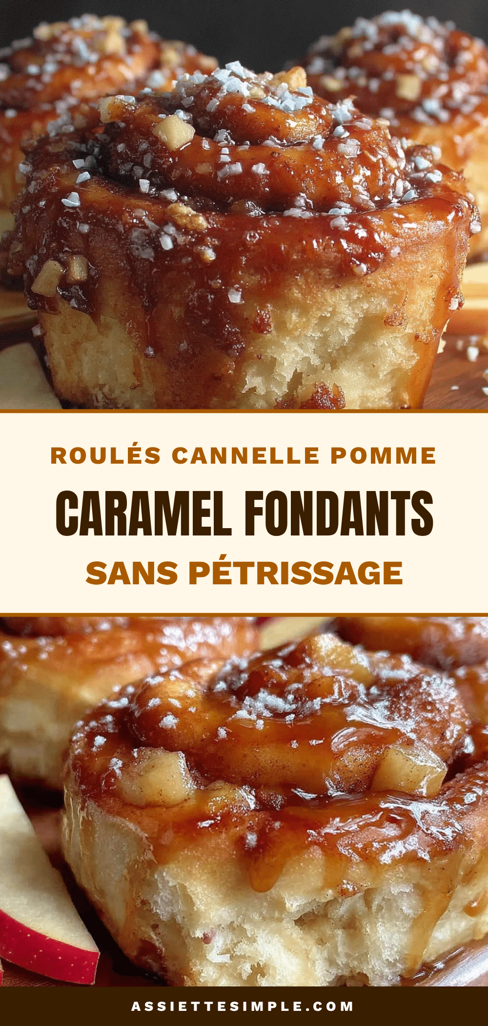 fondants roulés cannelle pomme caramel sans pétrissage recipe