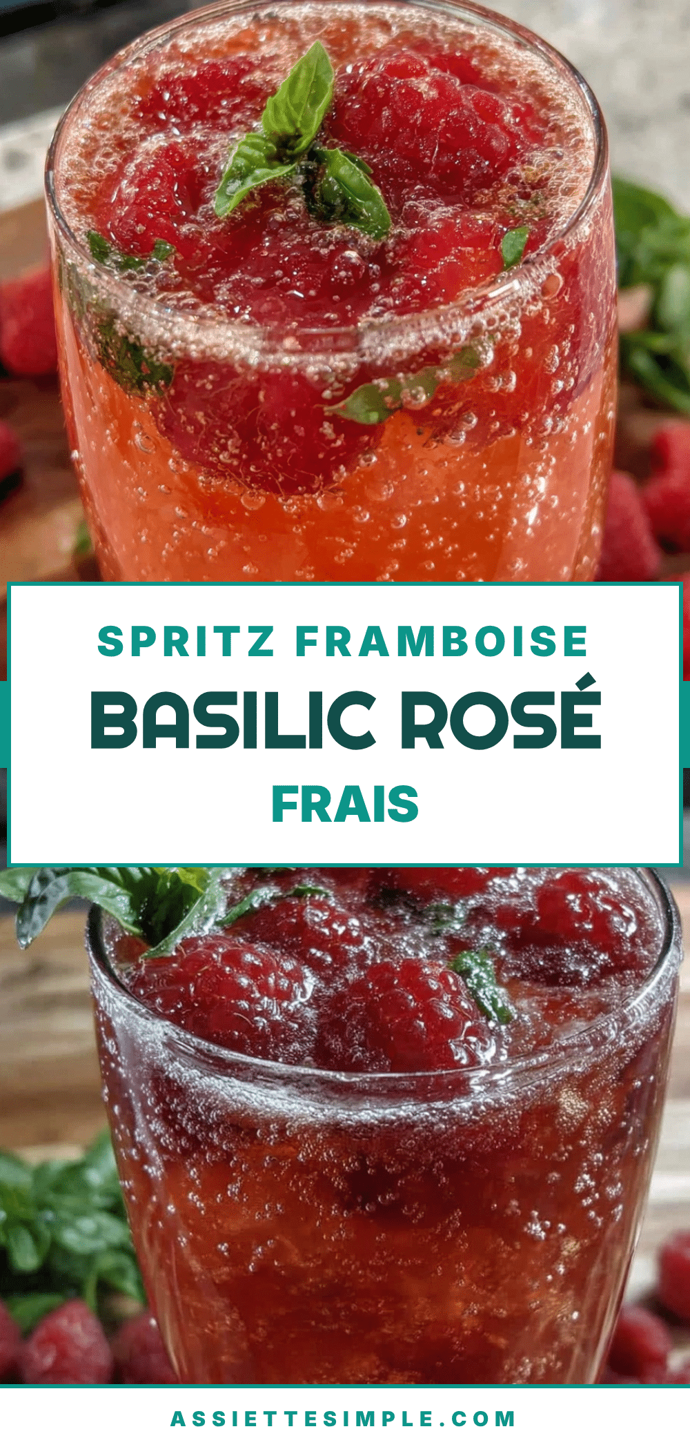 frais Spritz à la Framboise et Basilic au Prosecco Rosé recipe