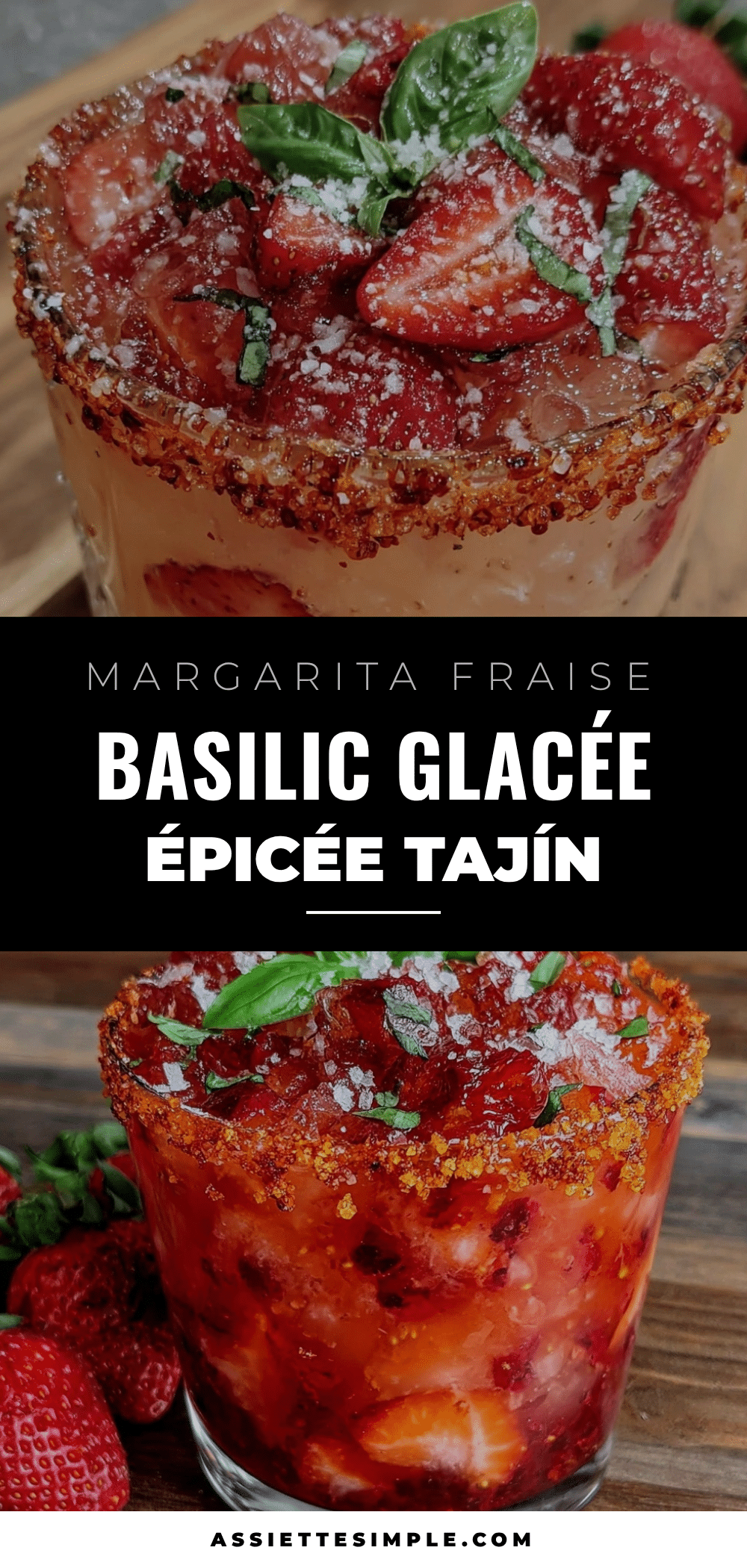 Frozen Strawberry Basil Margarita recipe