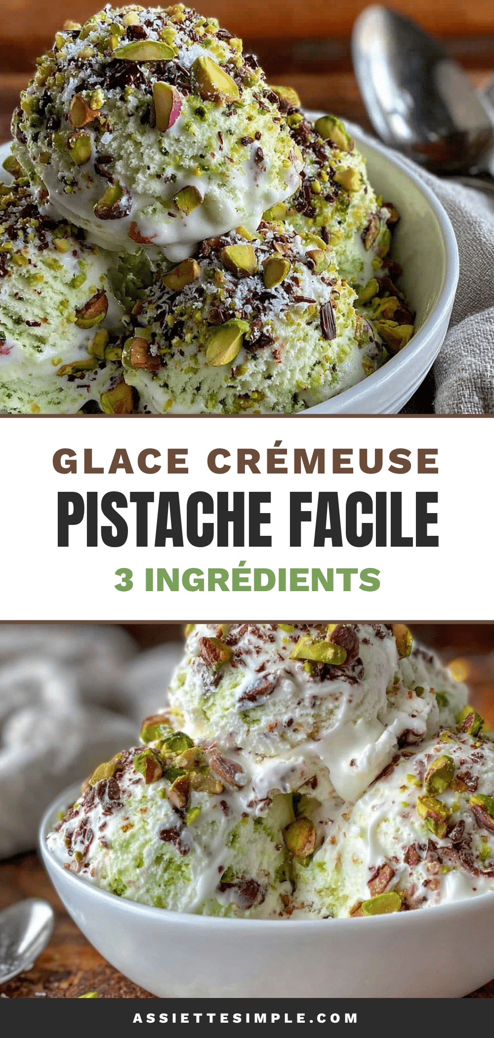 glace crémeuse à la pistache recipe