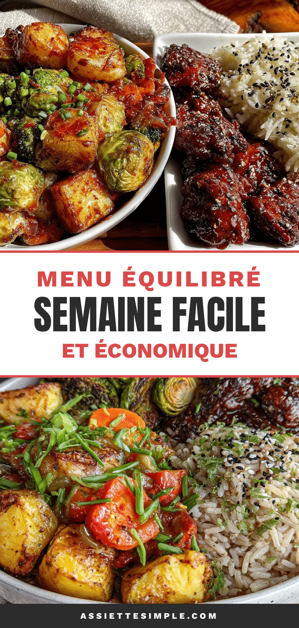 healthy menu de la semaine équilibré et économique recipe