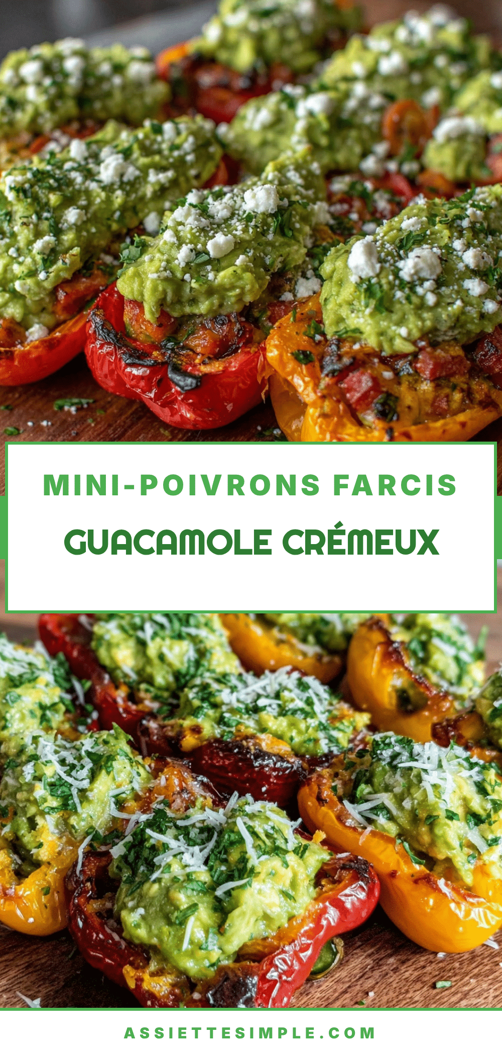 mini-poivrons farcis au guacamole crémeux recipe