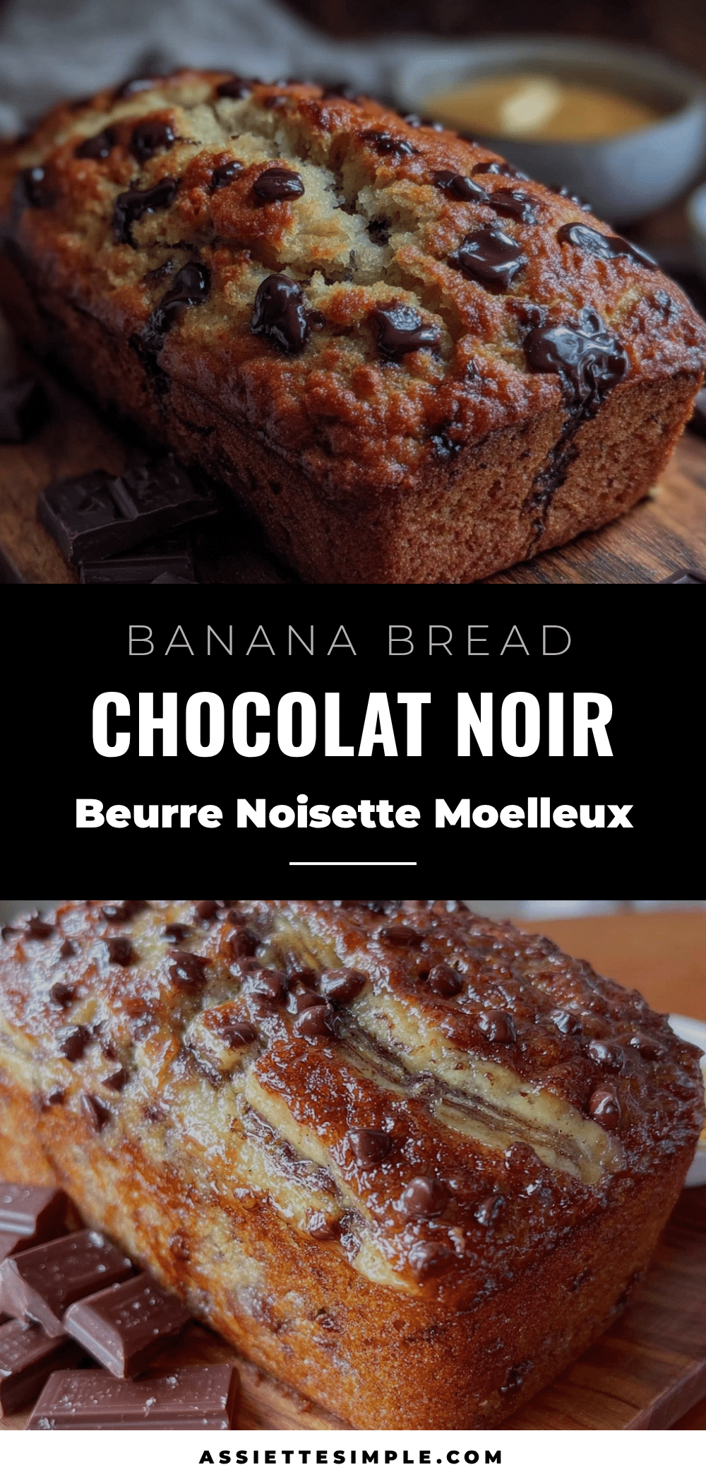 moelleux banana bread au chocolat noir recipe