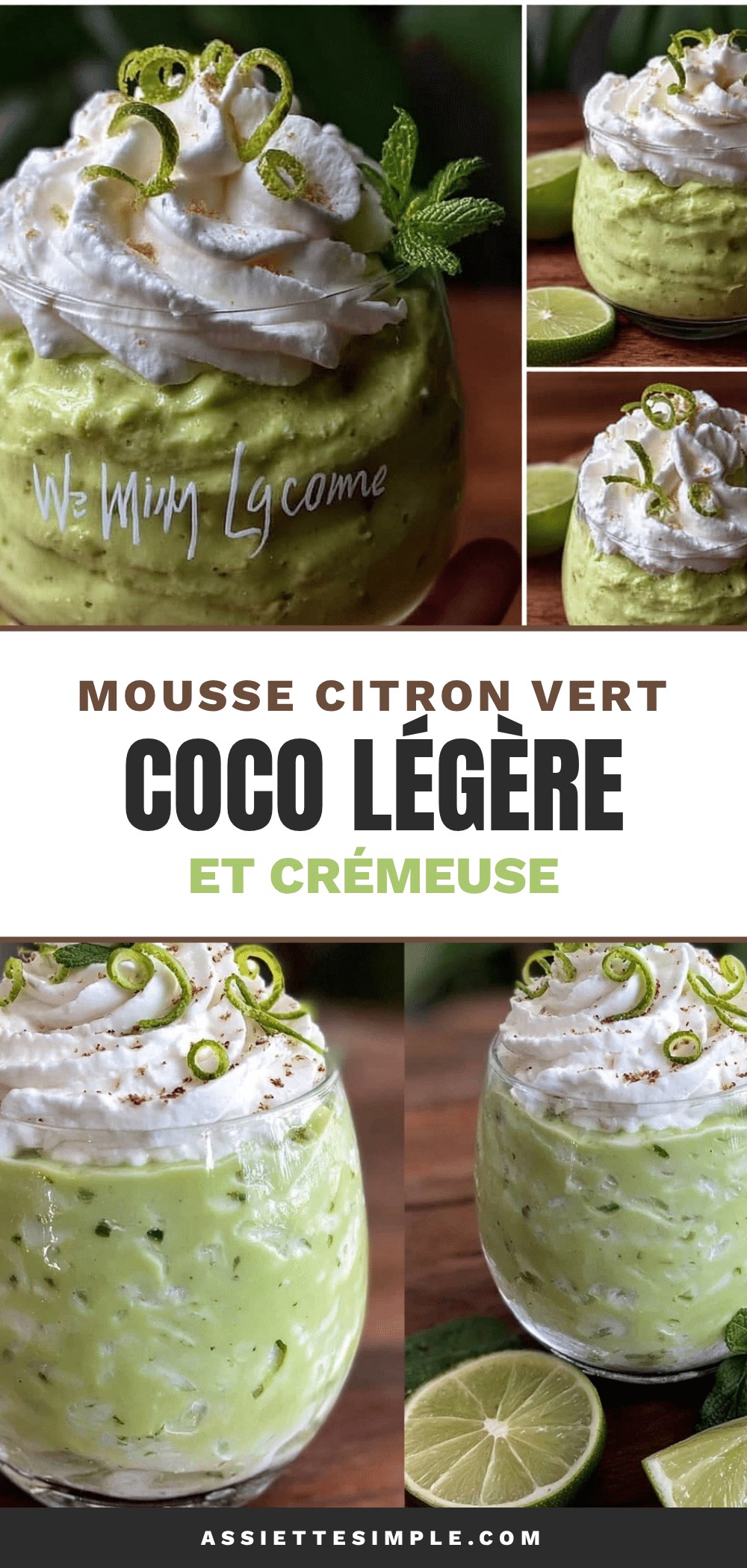 mousse au citron vert et lait de coco fouetté recipe