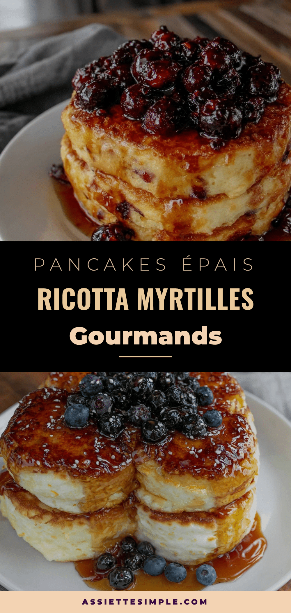 pancakes épais à la ricotta et myrtilles recipe