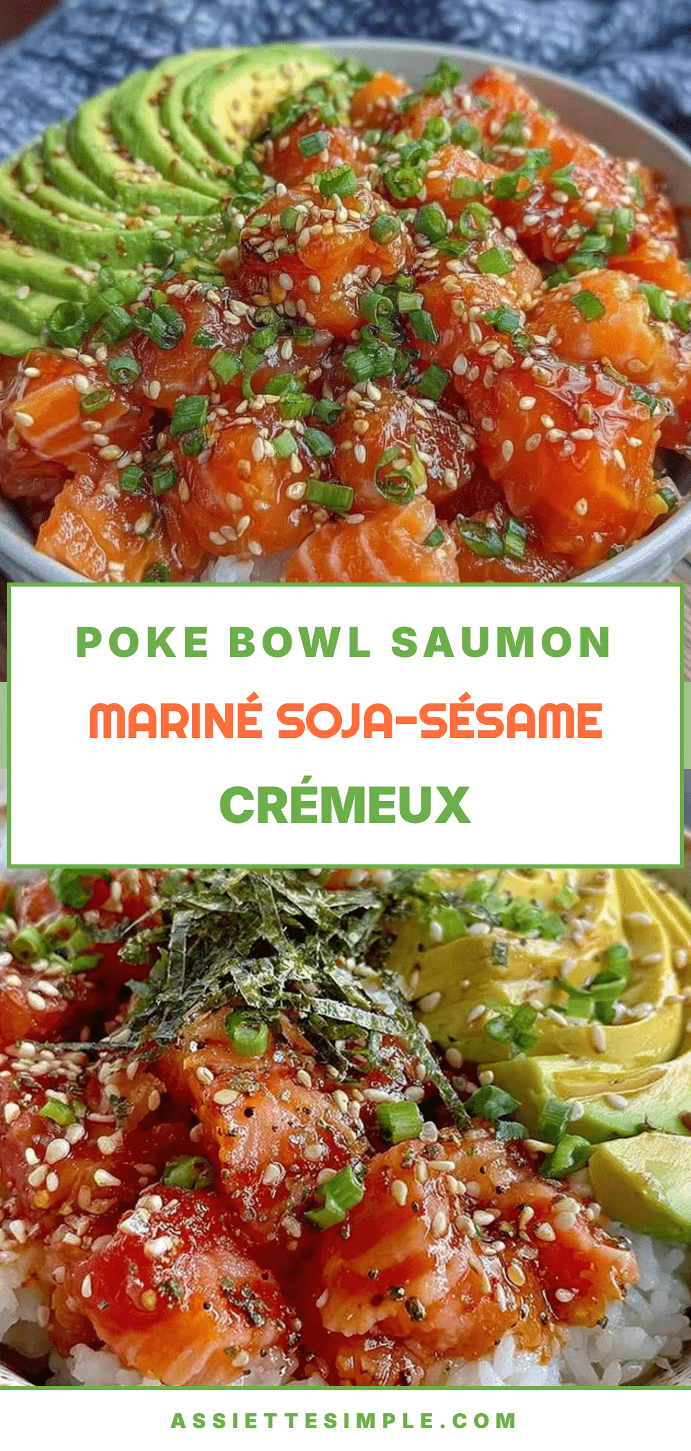 poke bowl saumon mariné soja-sésame avocat crémeux recipe