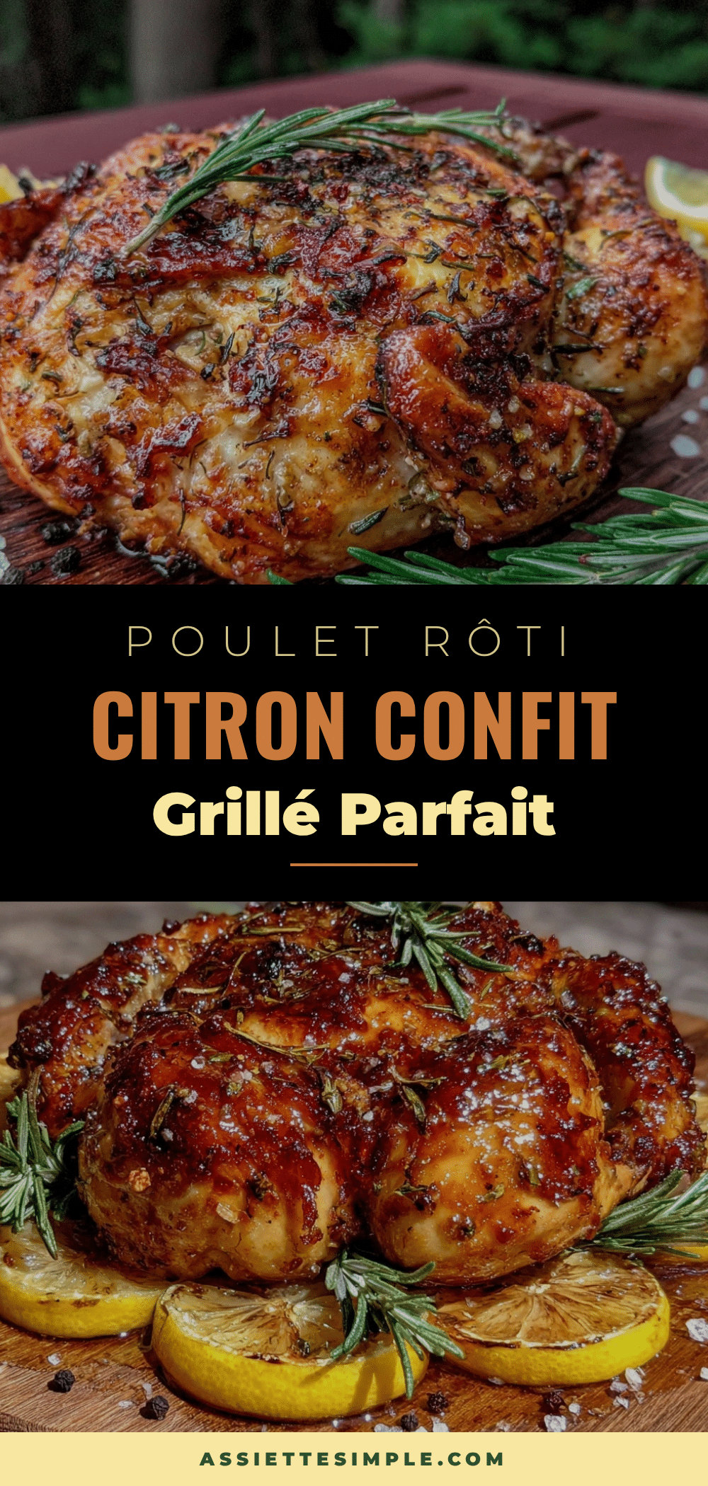 poulet rôti au romarin et citron confit recipe