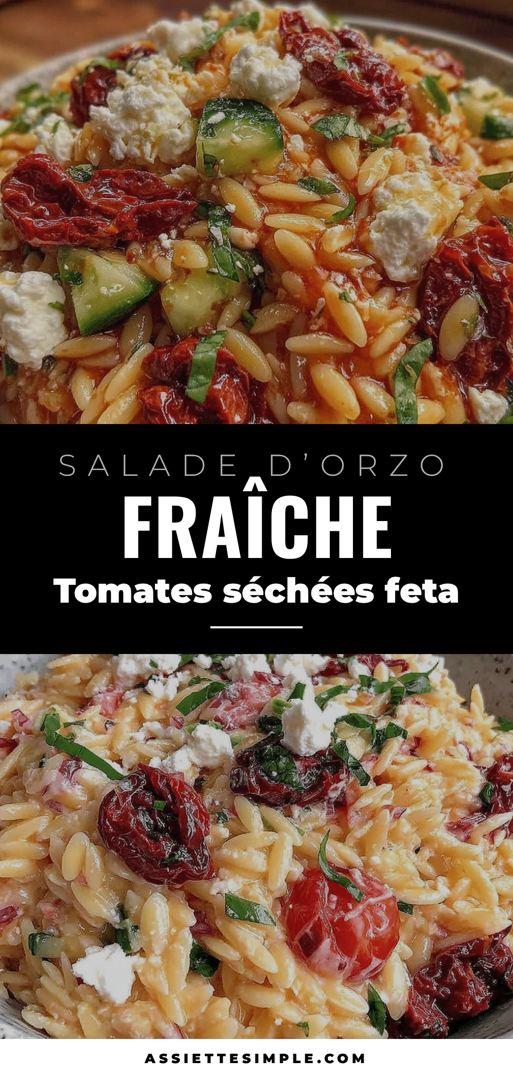 salade d’orzo aux tomates séchées et feta recipe