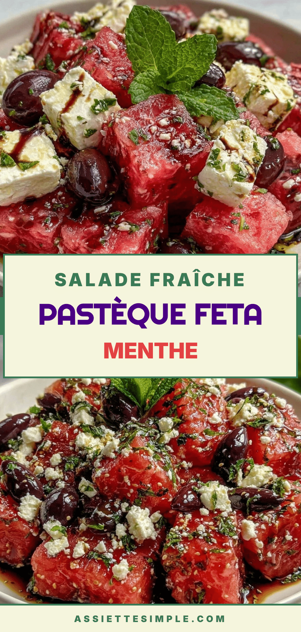 salade pastèque feta menthe olives kalamata recipe