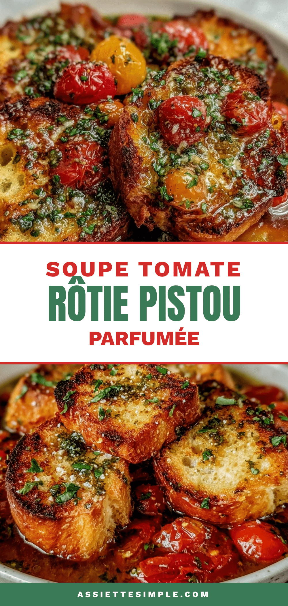 soupe tomate rôtie pistou parfumée recipe