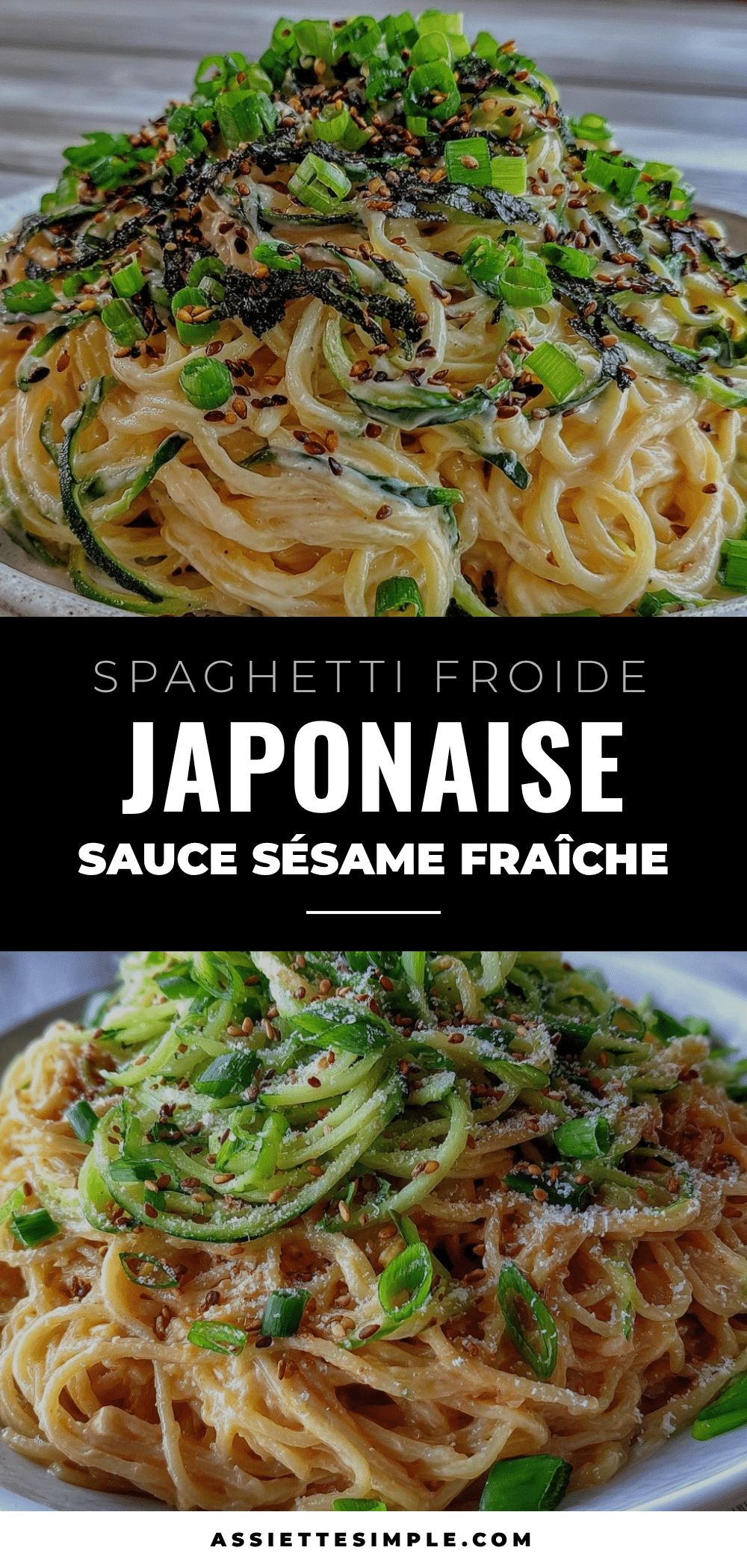 spaghetti froide japonaise sauce sésame concombre recipe