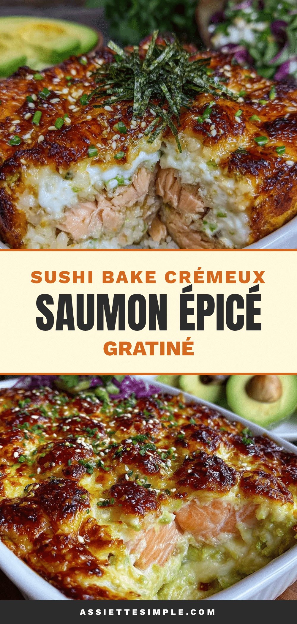sushi bake au saumon épicé recipe