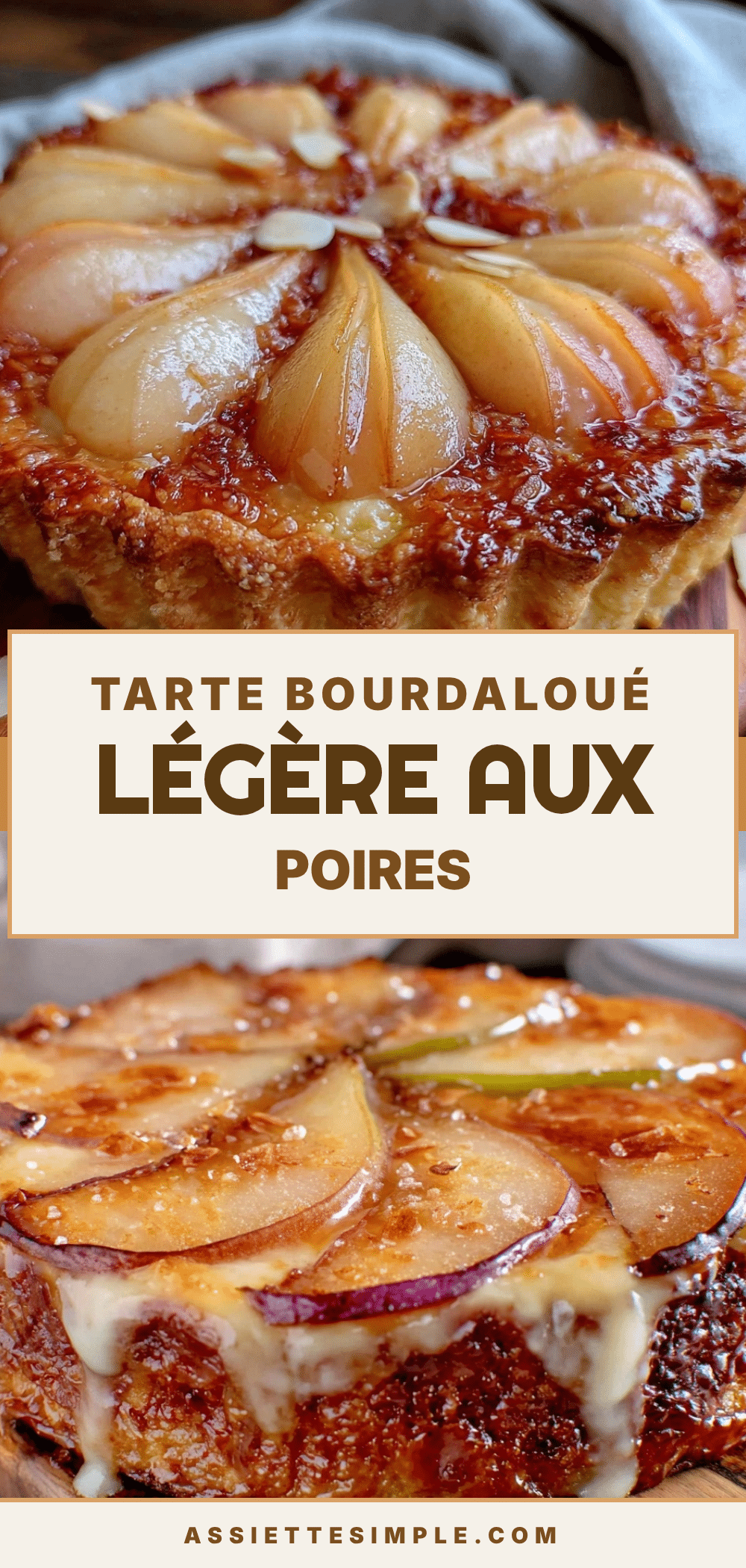 tarte aux poires Bourdaloue recipe