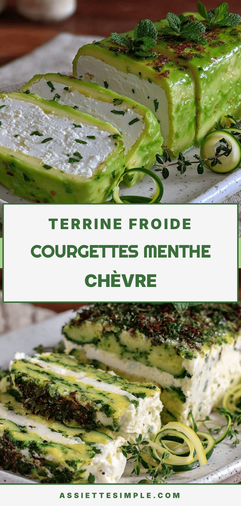 terrine de courgettes à la menthe et chèvre sans cuisson recipe