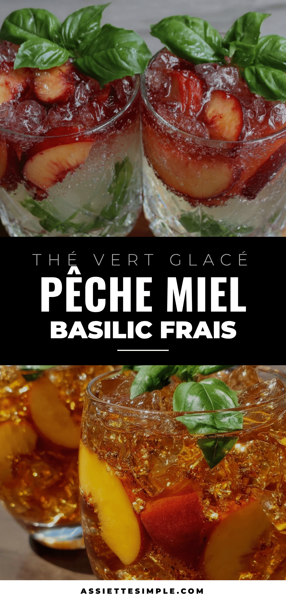 thé vert glacé pêche miel basilic recipe