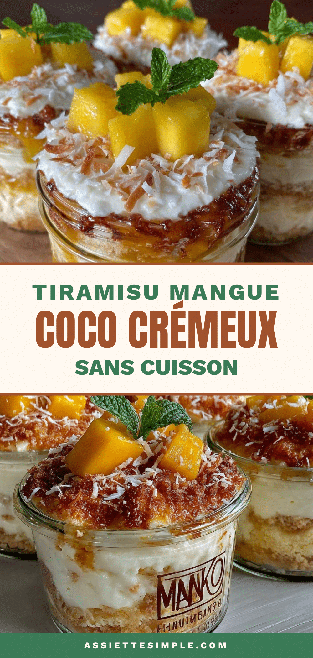 tiramisu à la mangue et coco sans cuisson recipe