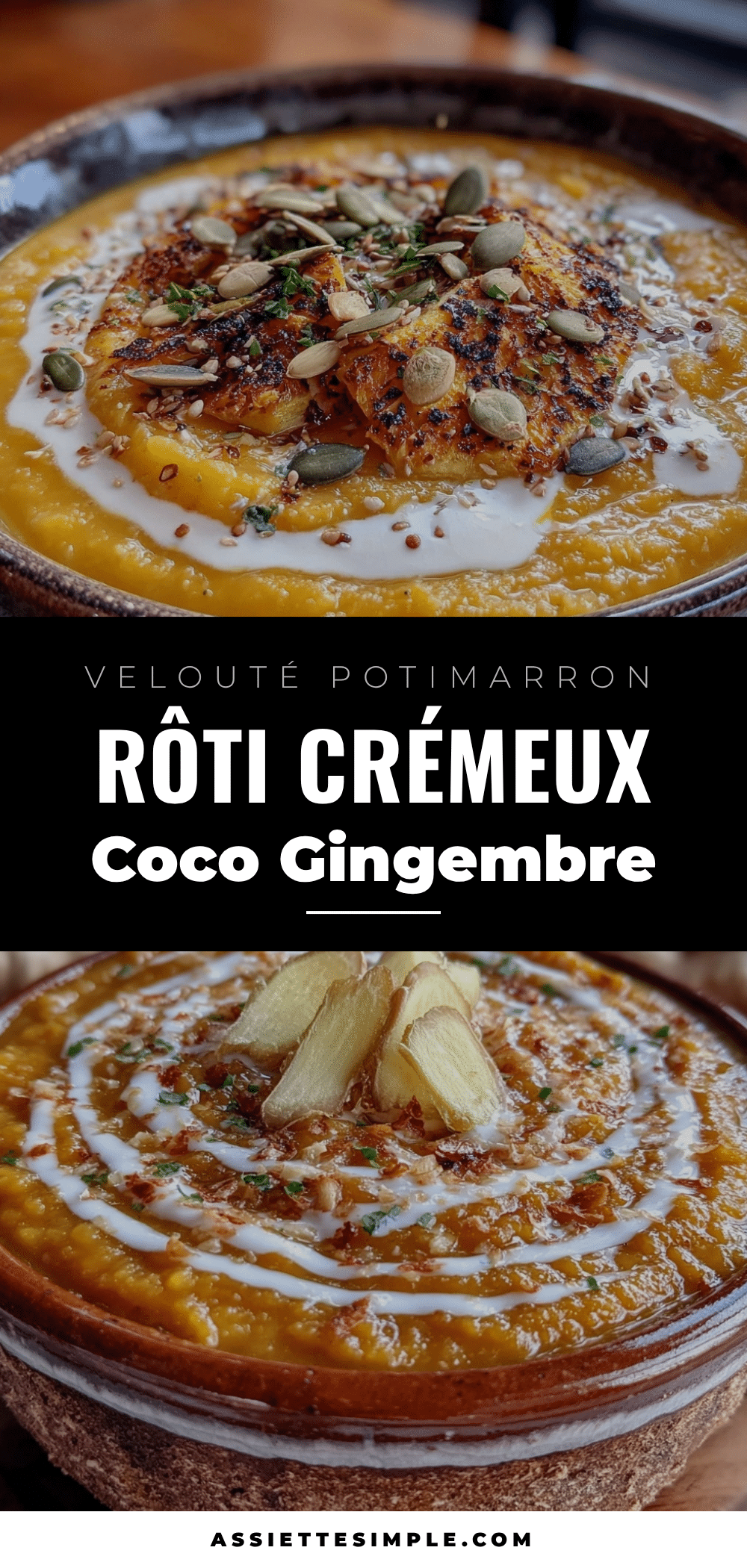 velouté de potimarron rôti au lait de coco recipe