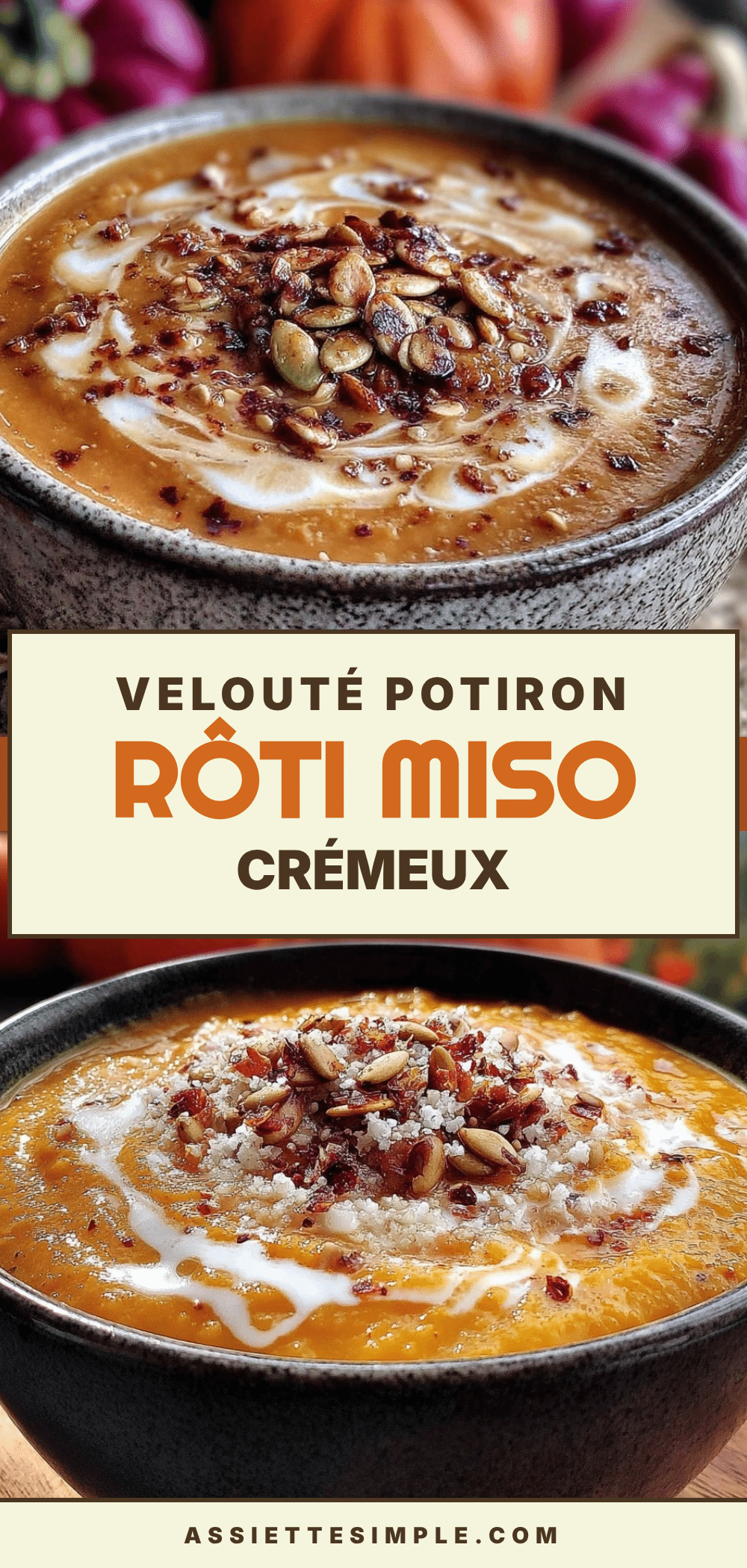 velouté de potiron rôti au miso blanc recipe