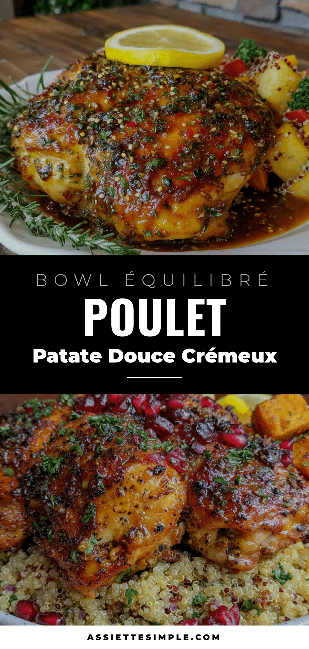 bowl équilibré poulet patate douce recipe
