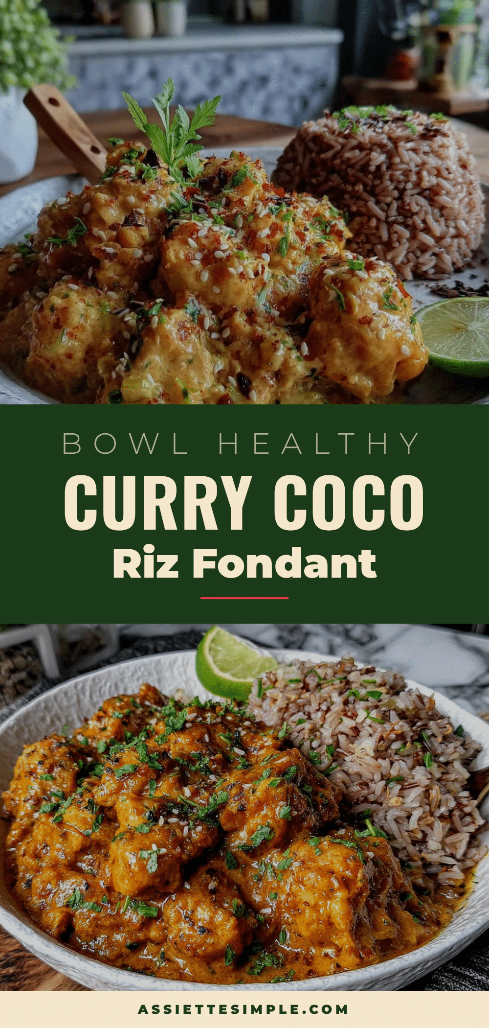 bowl healthy poulet curry coco riz complet recipe