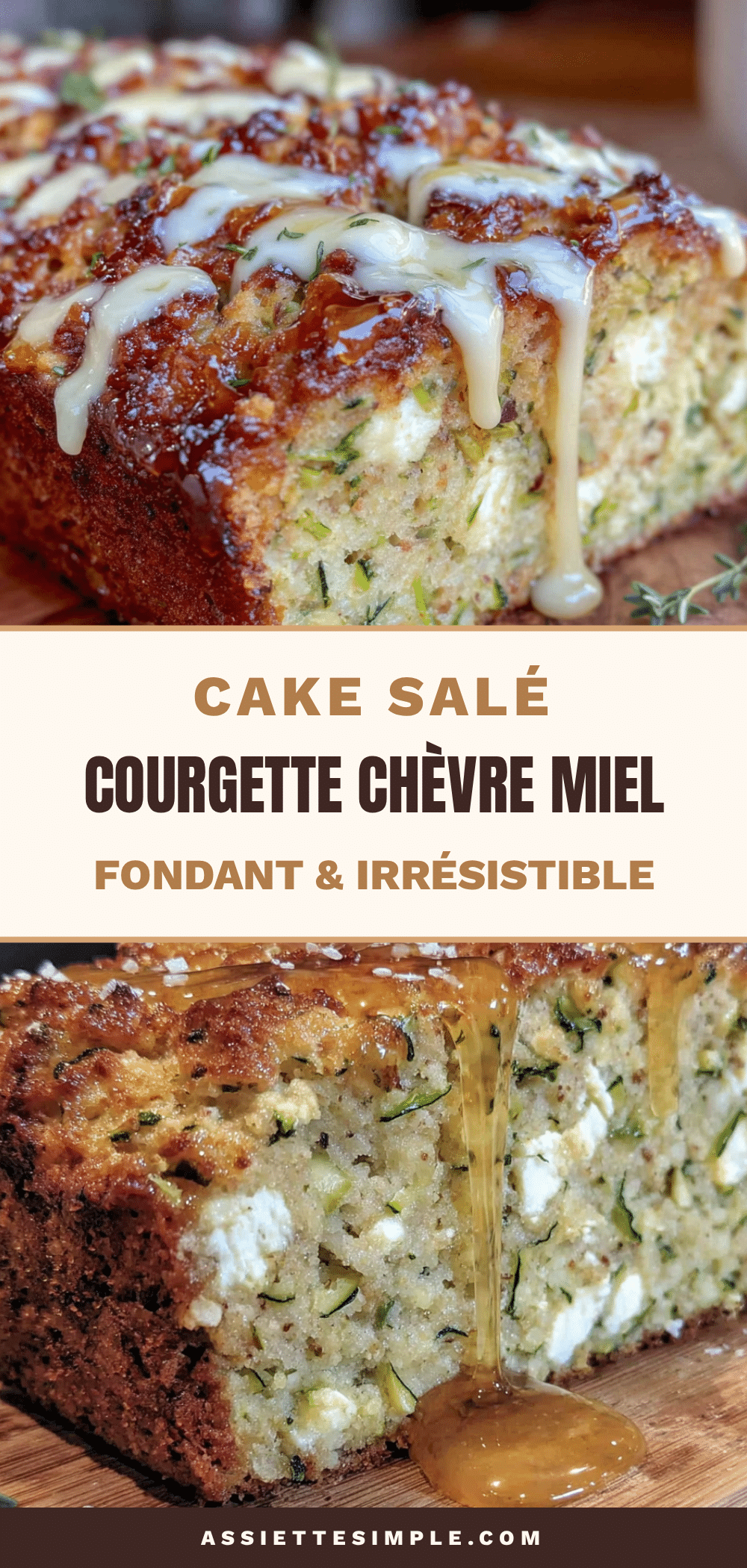 cake salé courgette chèvre miel recipe