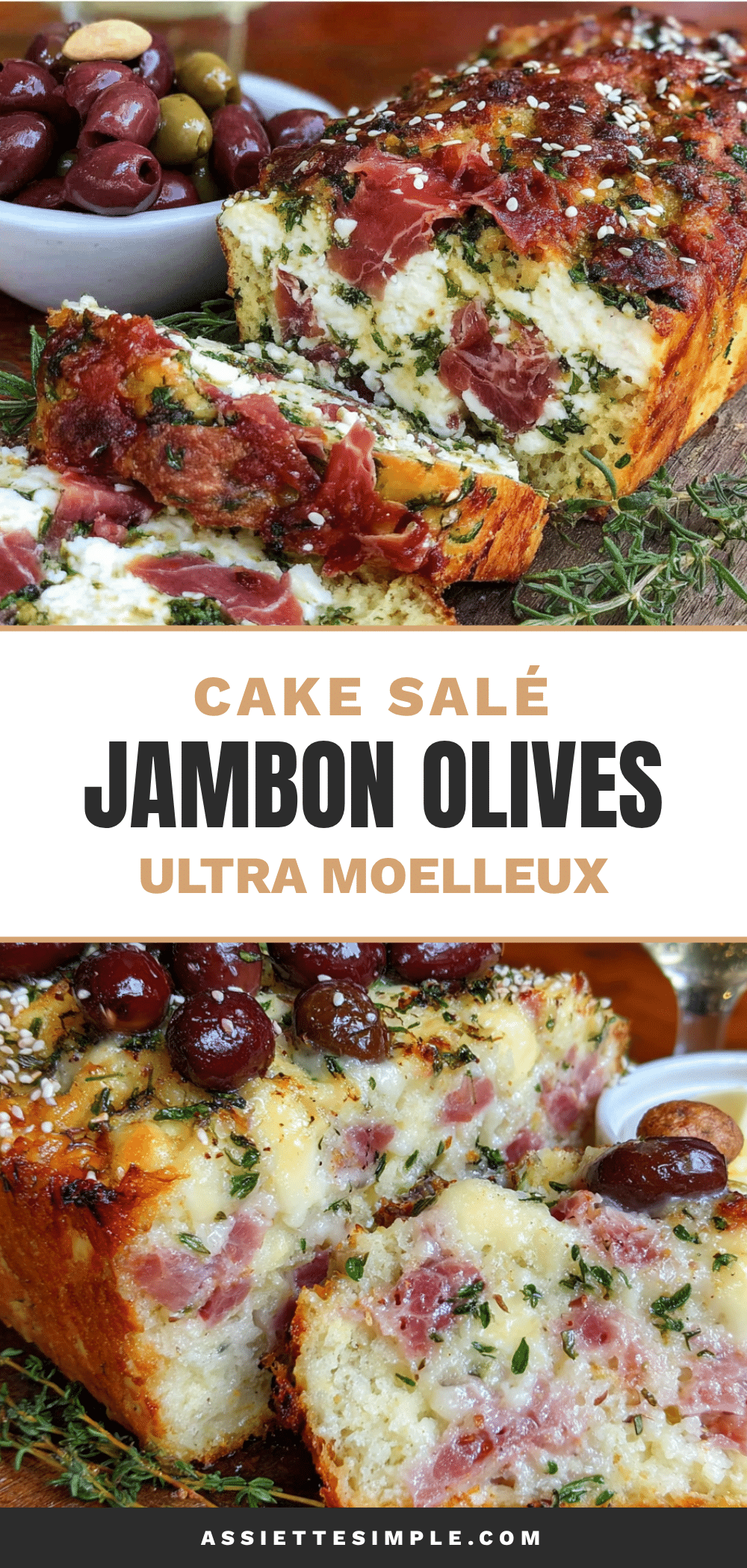 cake salé jambon olives sans levure recipe