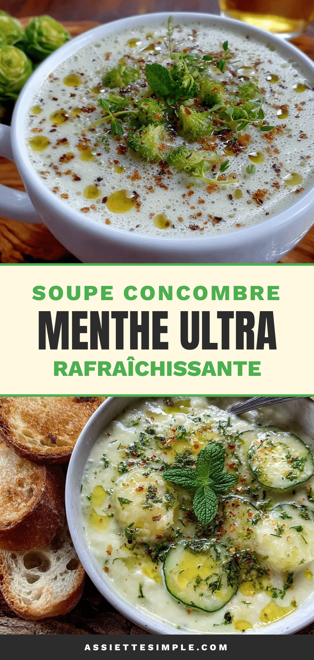 Soupe froide concombre menthe yaourt recipe