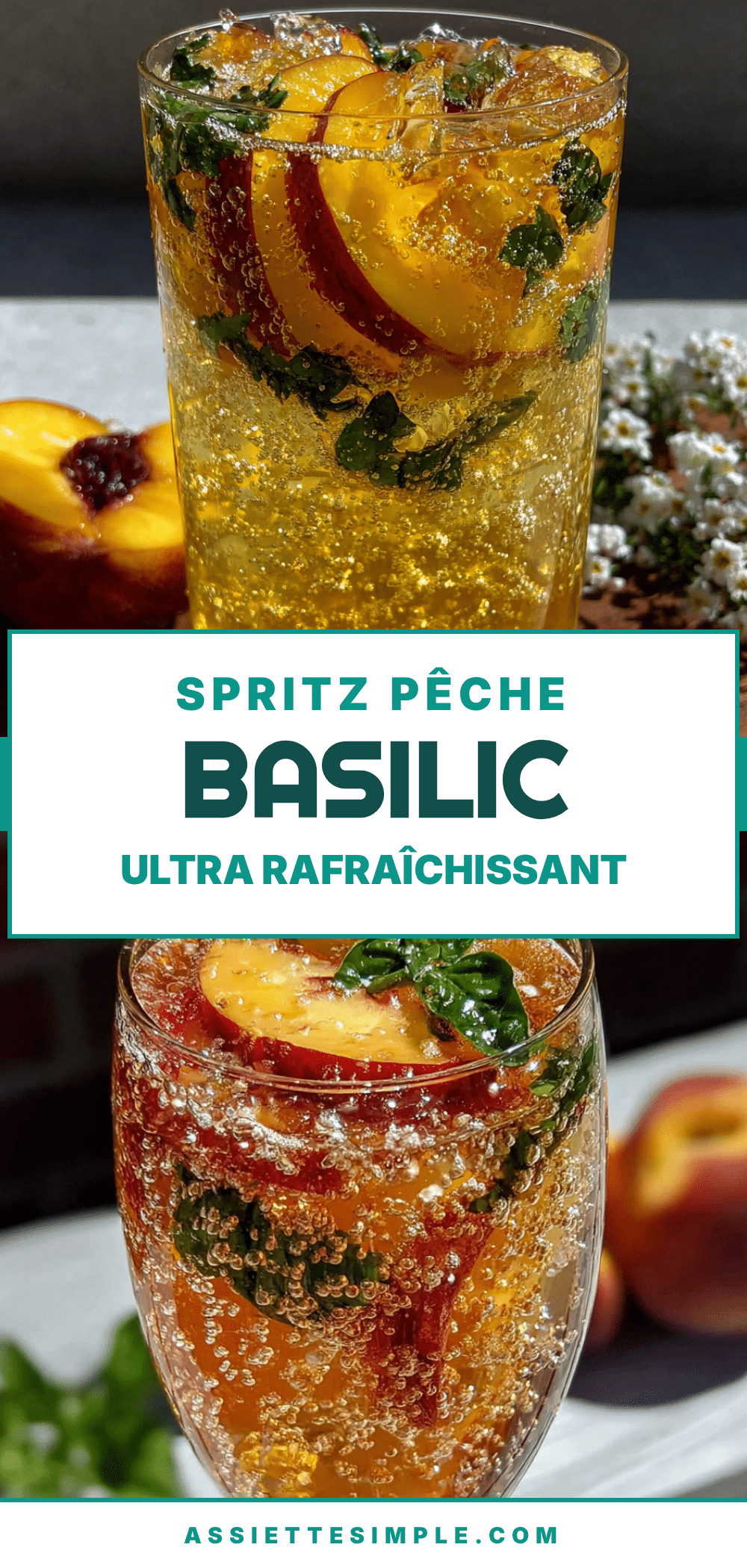 spritz pêche basilic sans alcool recipe