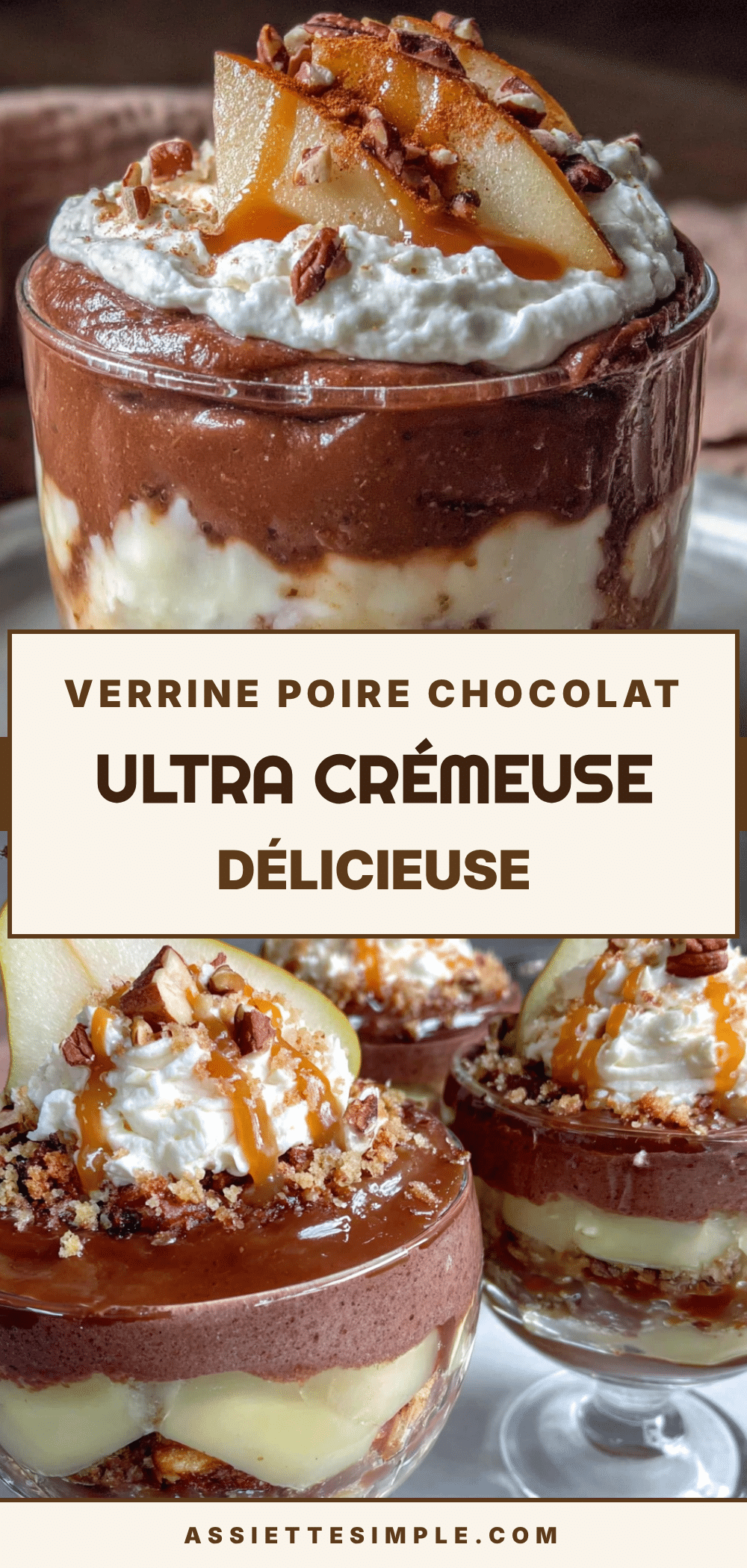 verrine poire chocolat crémeuse recipe