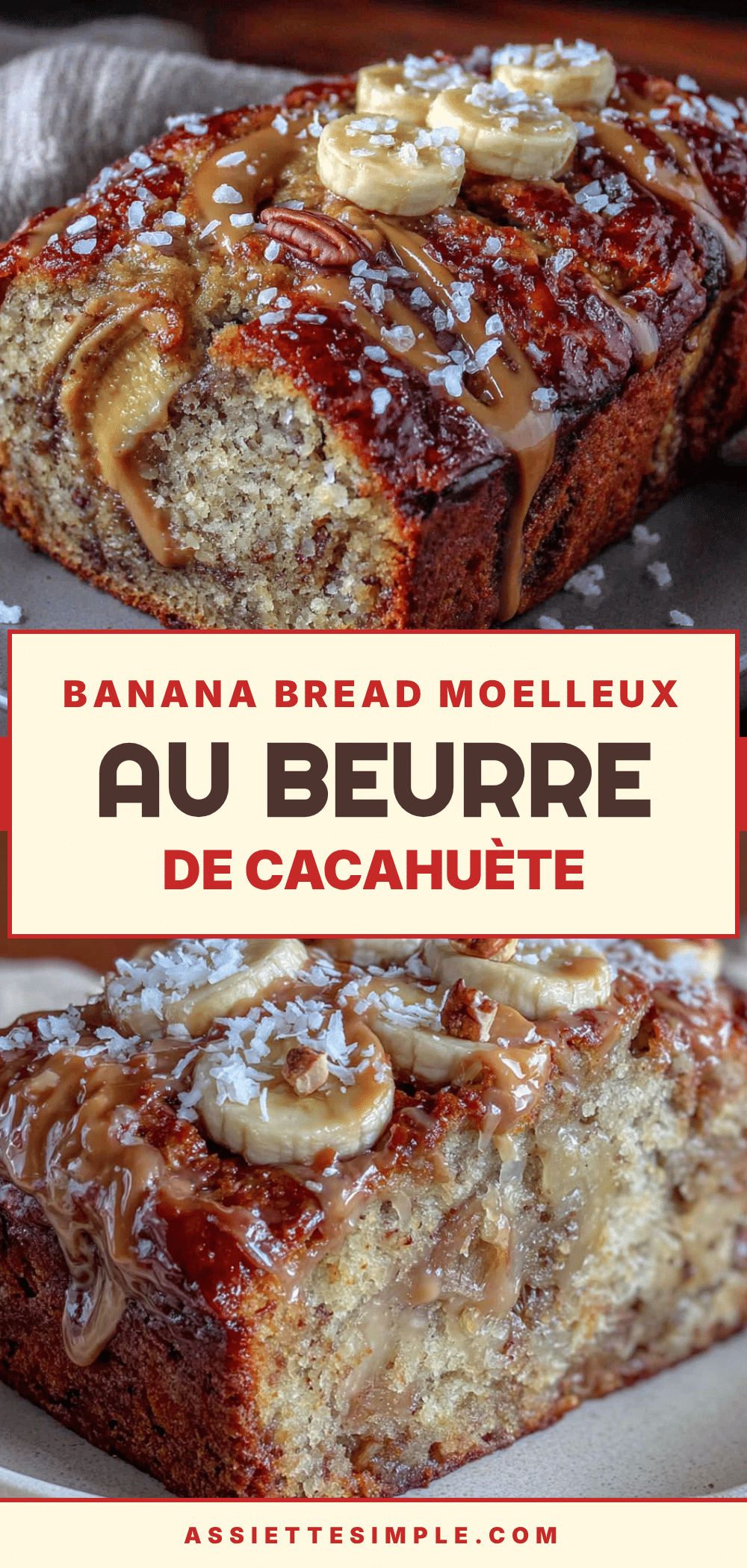 banana bread moelleux au beurre de cacahuète recipe