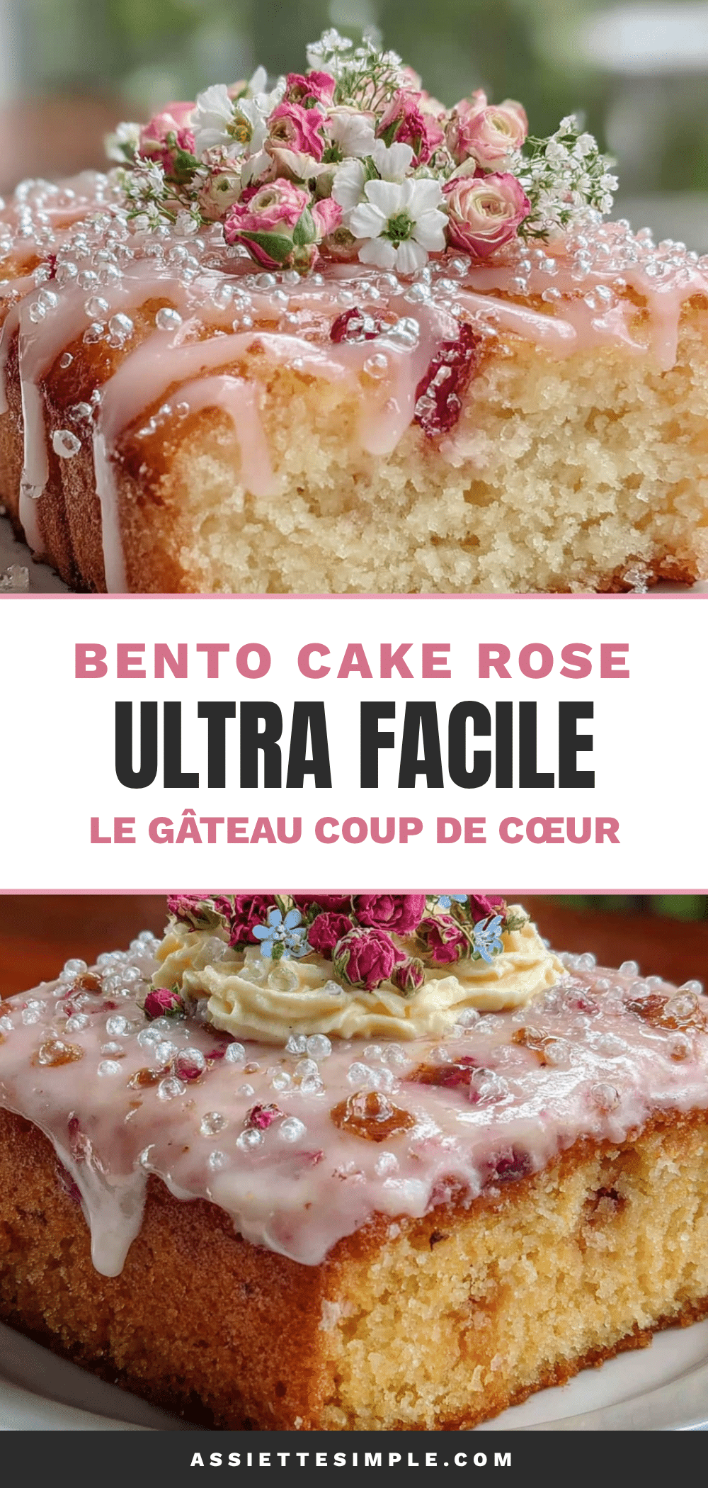 bento cake rose pastel ultra facile recipe