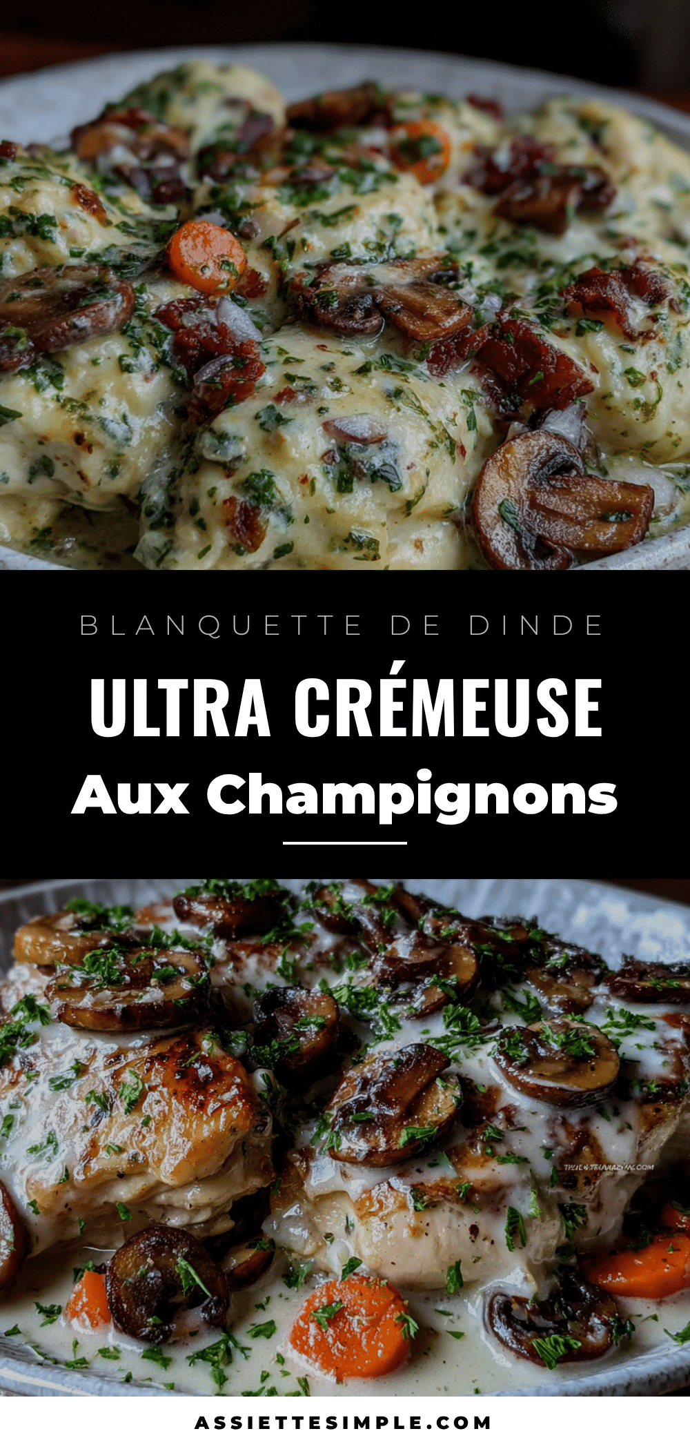 blanquette de dinde crémeuse aux champignons recipe