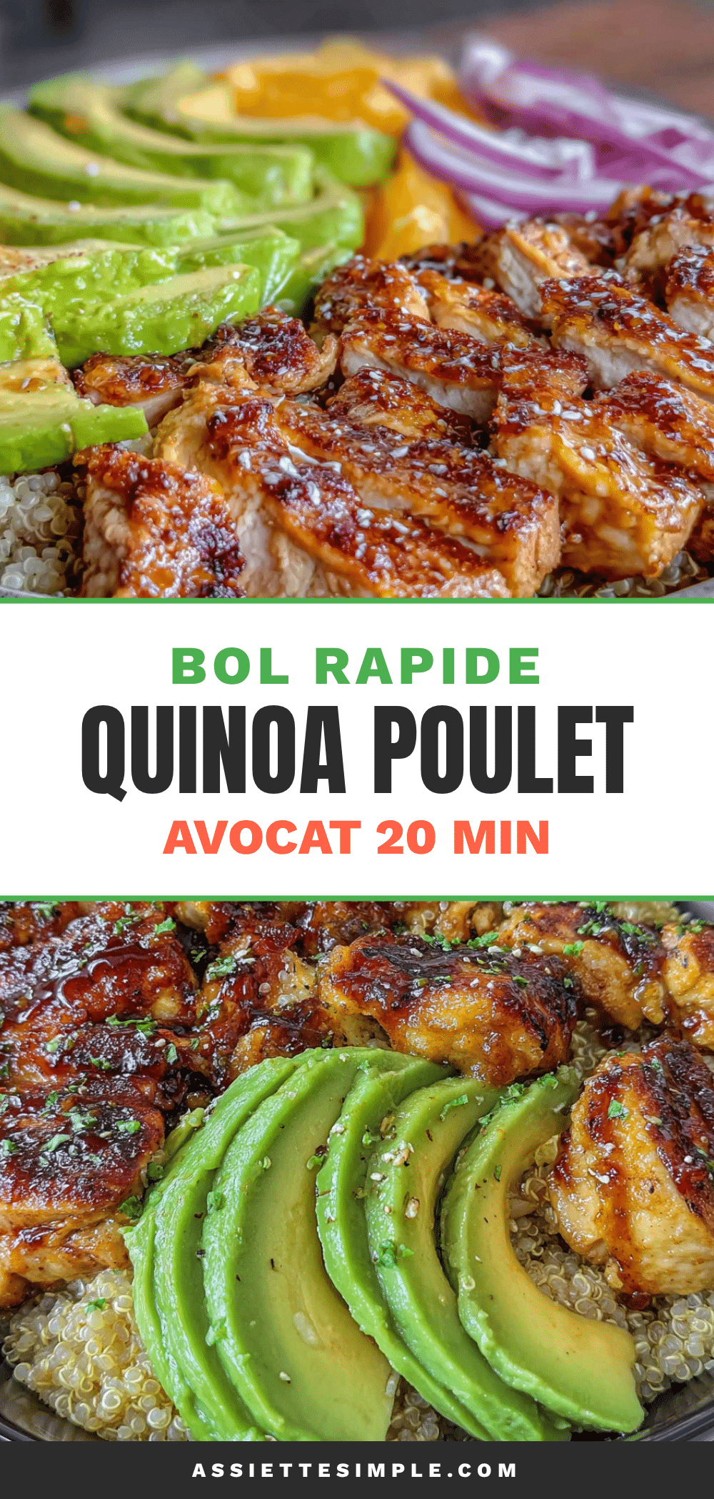 bol rapide quinoa poulet avocat recipe