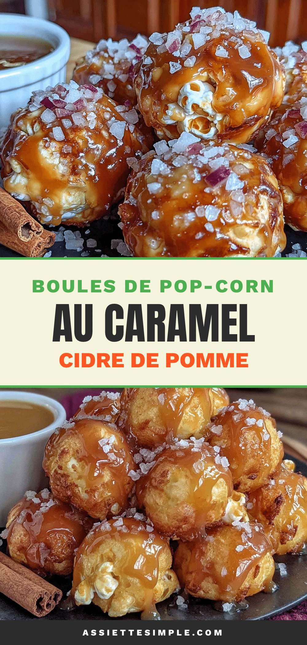 boules de pop-corn au caramel et cidre de pomme recipe