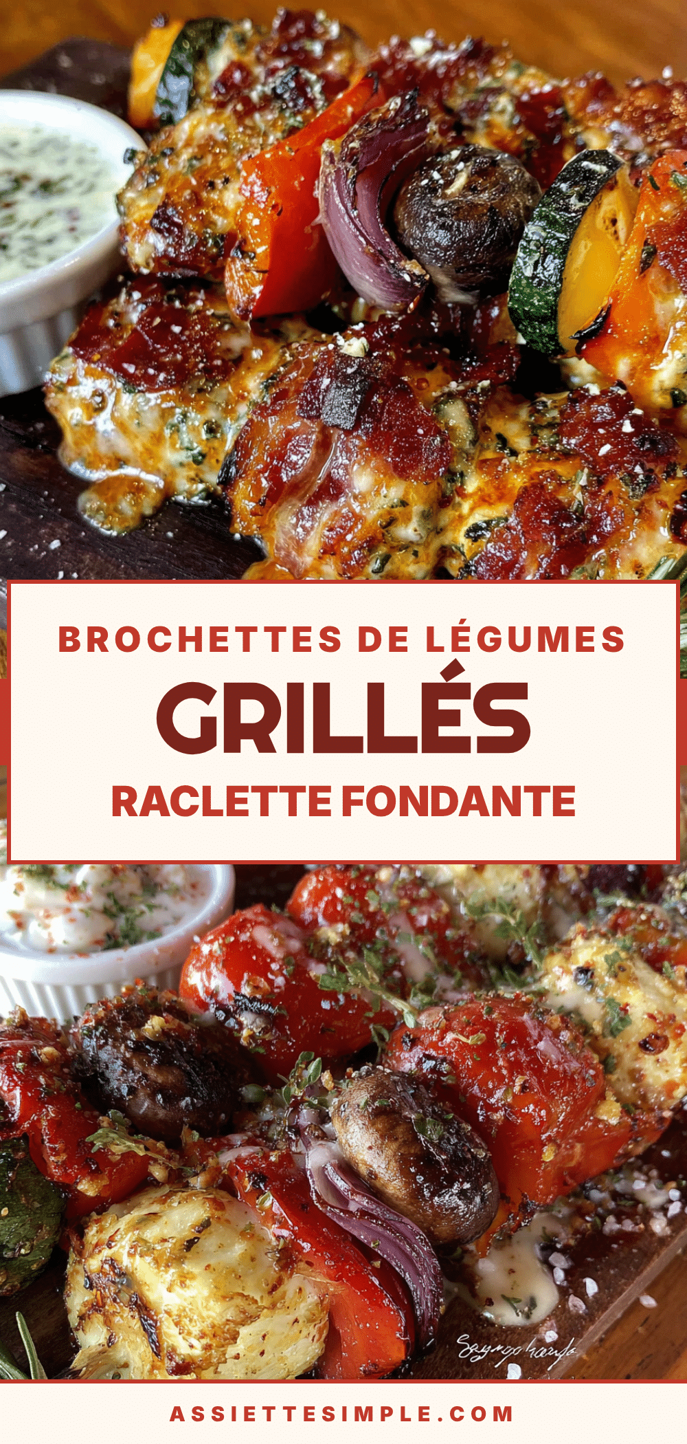 brochettes de légumes grillés à la raclette recipe