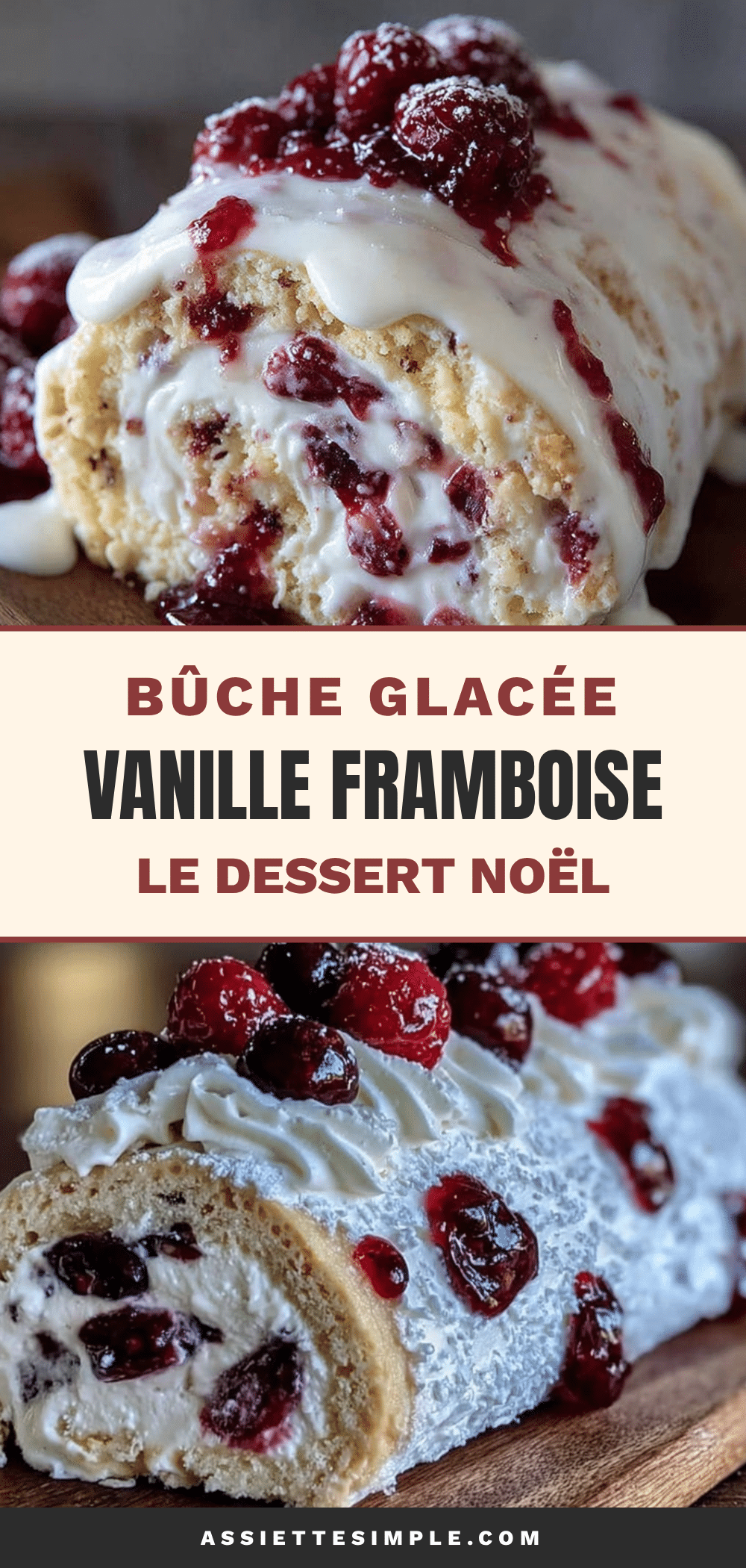 bûche glacée vanille framboise recipe