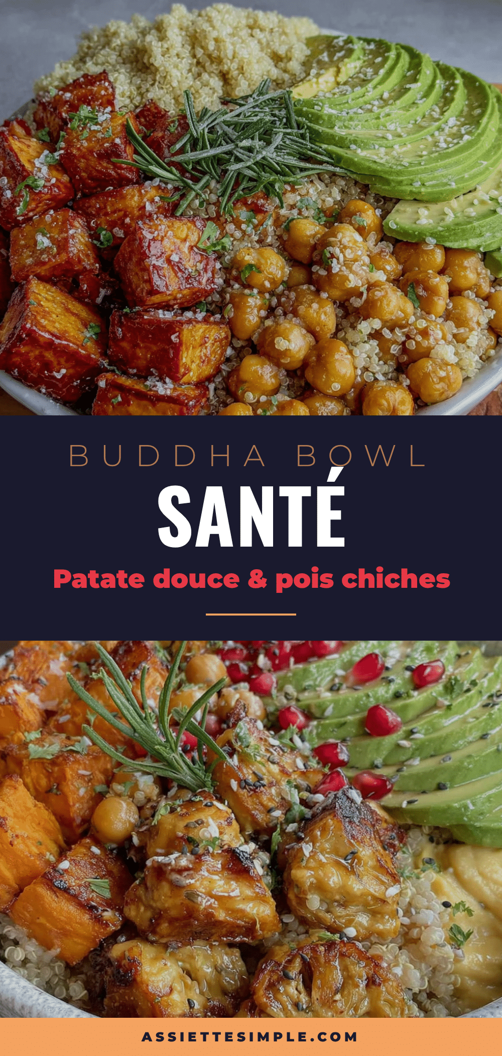 Buddha bowl healthy patate douce pois chiches recipe