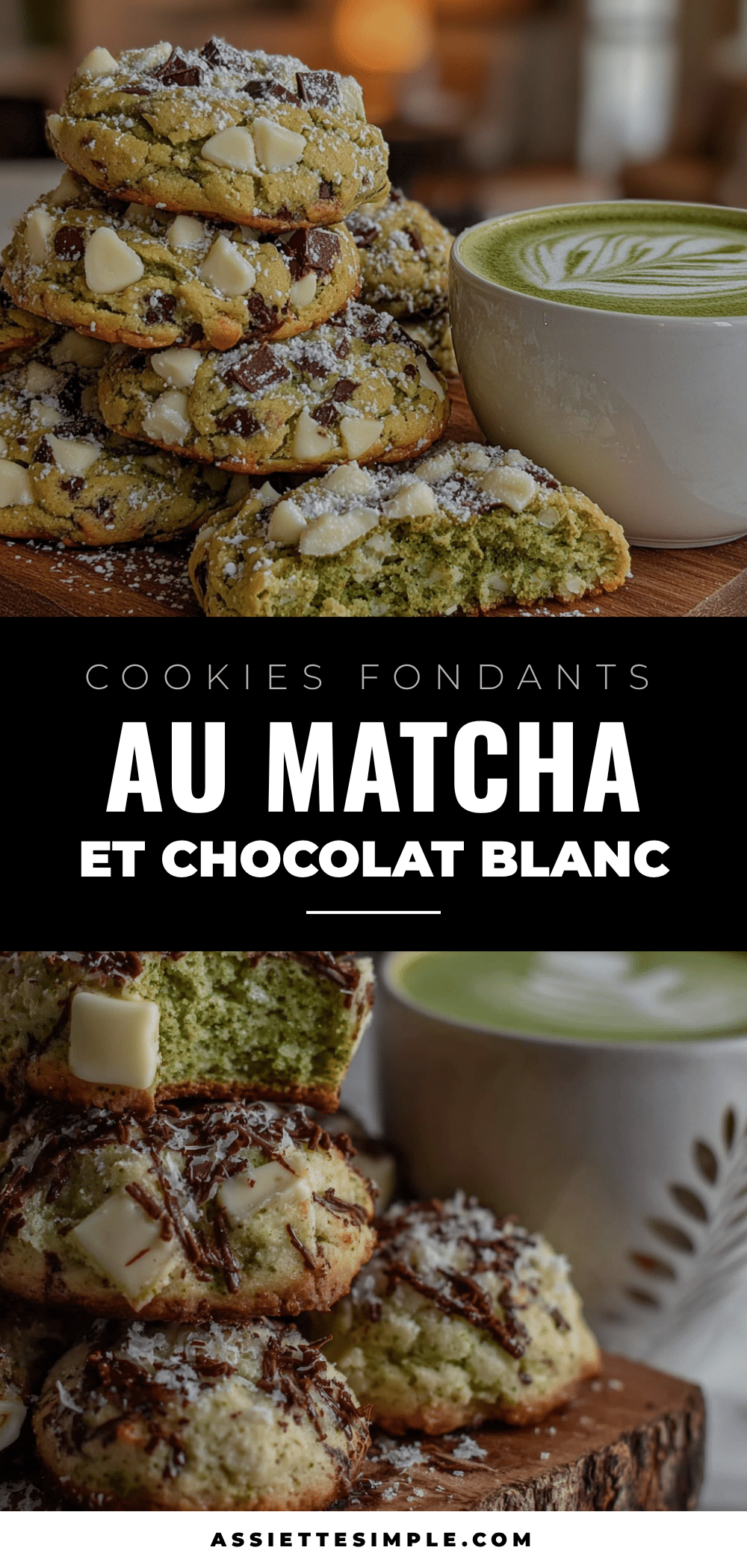 cookies fondants au matcha et chocolat blanc recipe
