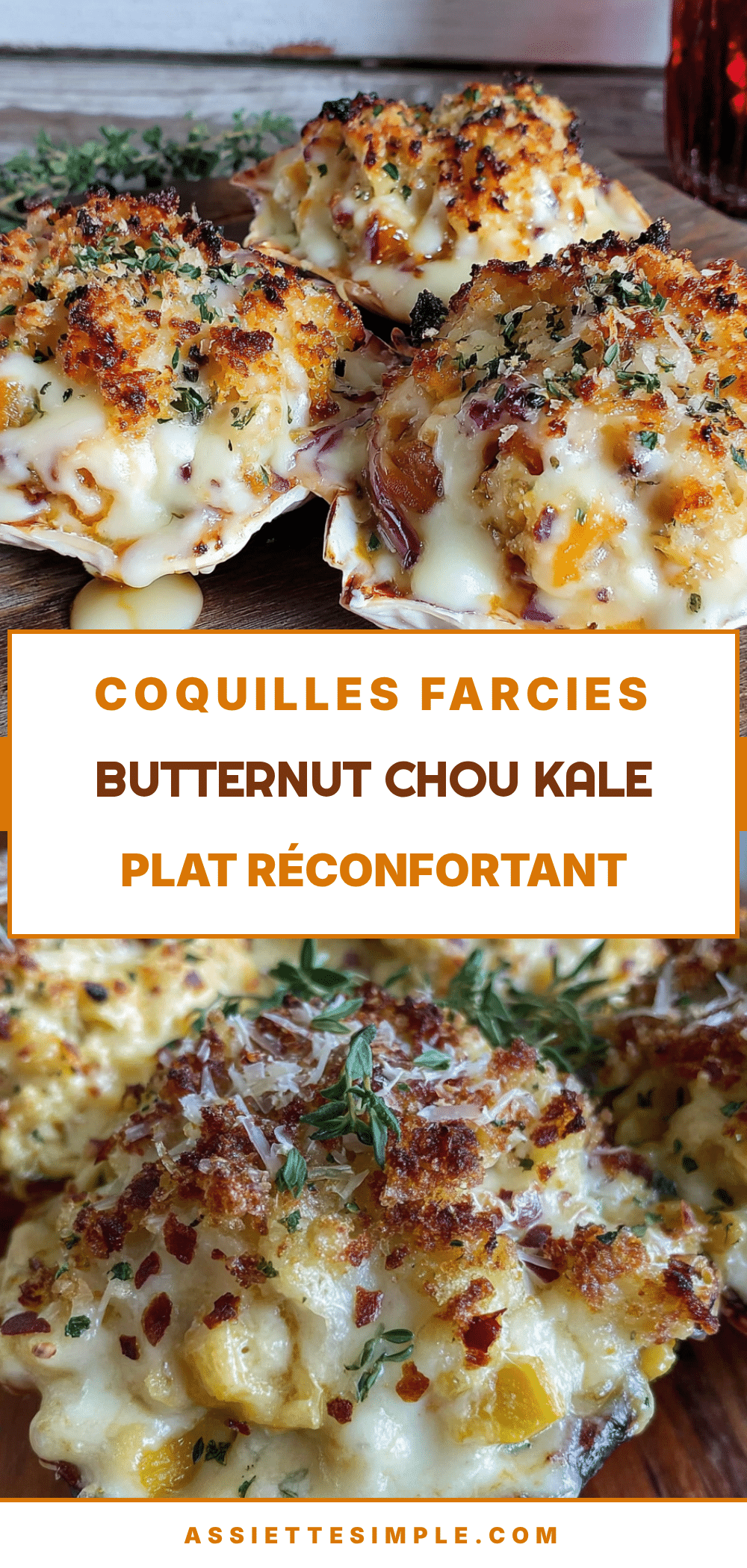 coquilles farcies butternut chou kale recipe
