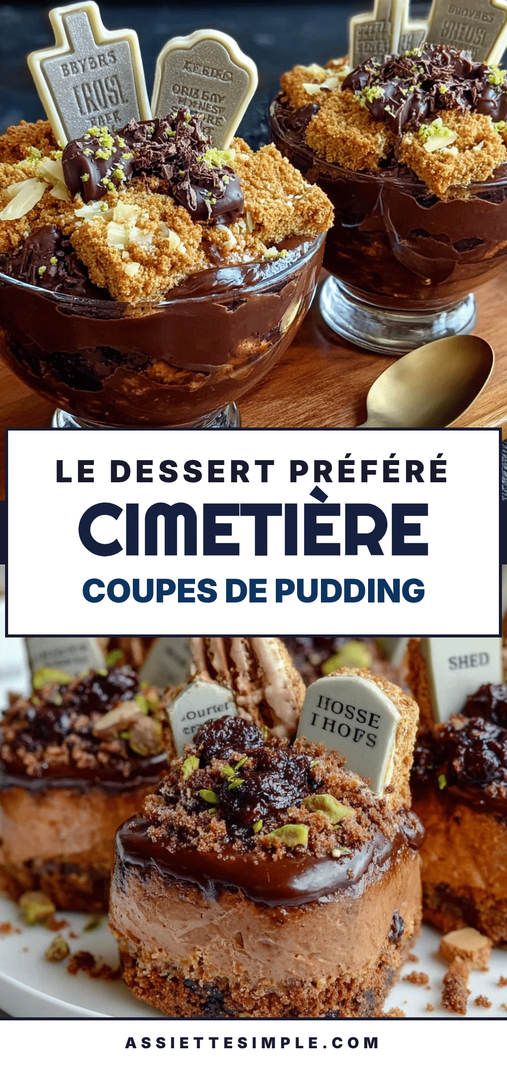 coupes cimetière pudding halloween recipe