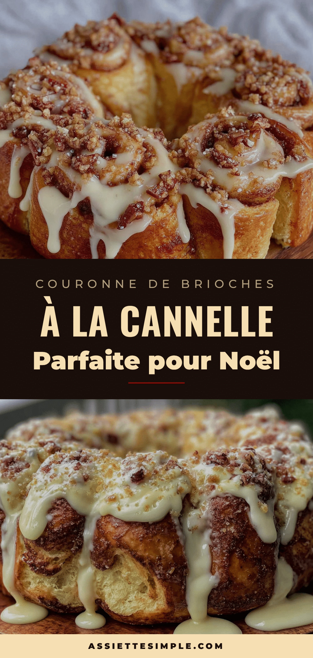 couronne de brioches à la cannelle de Noël recipe