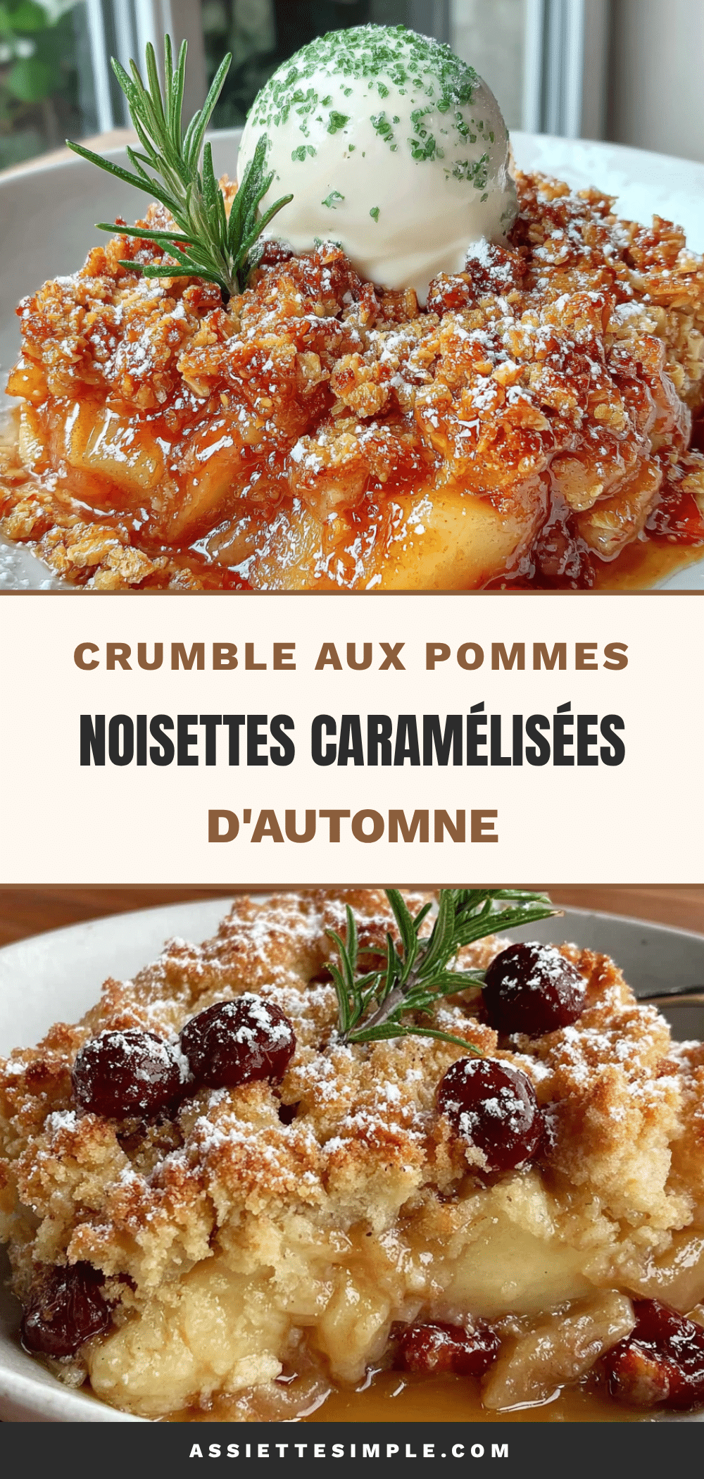Crumble aux pommes et noisettes caramélisées recipe