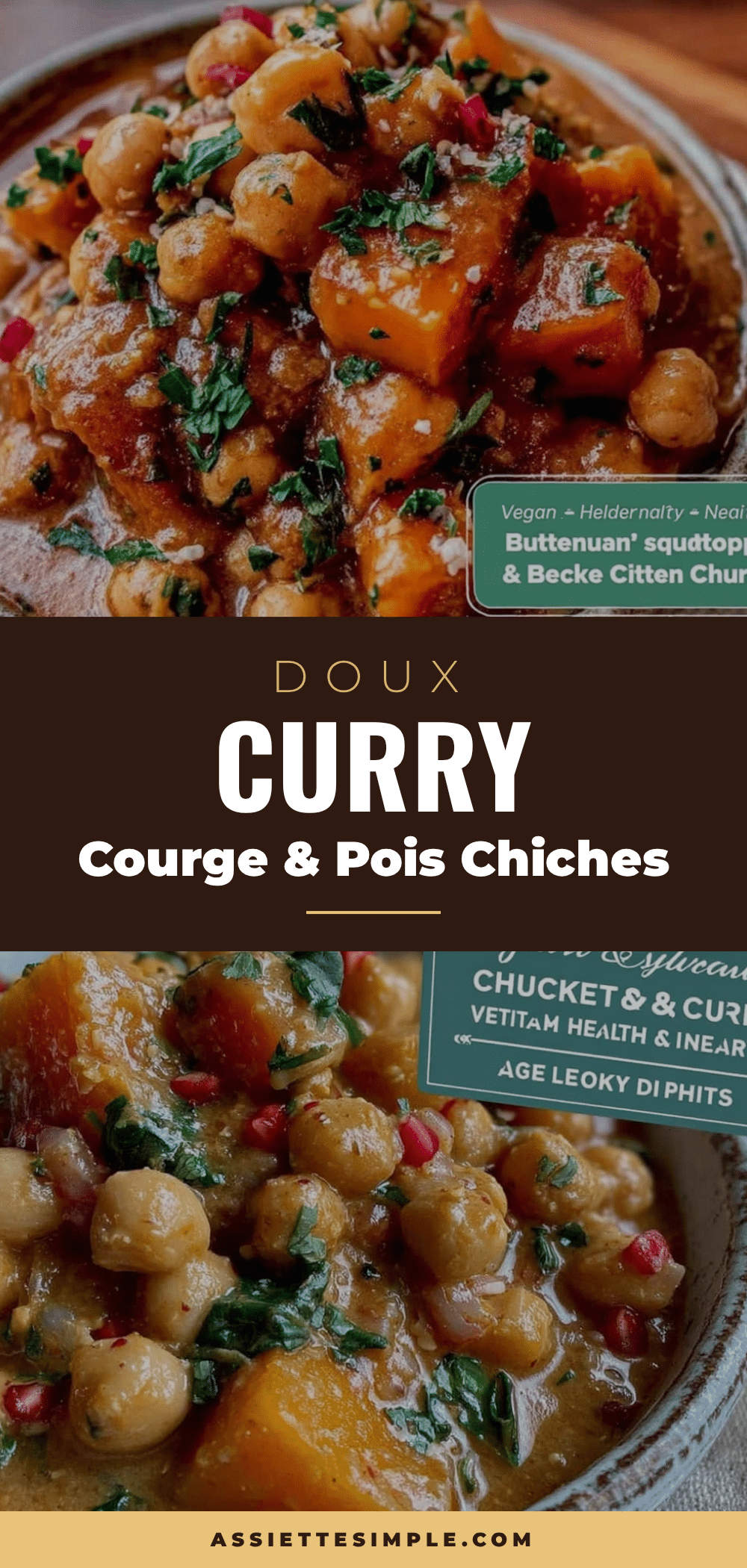 curry doux courge pois chiches recipe